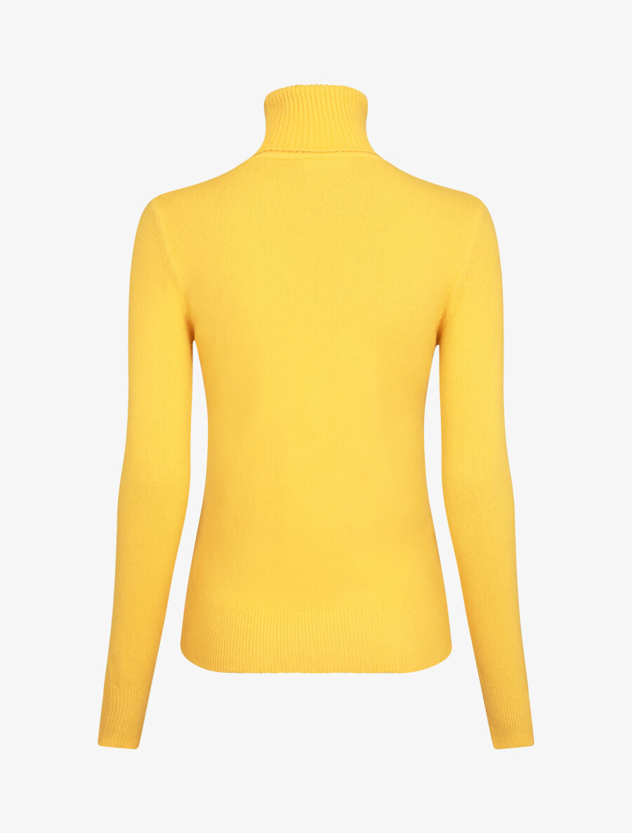 Pull col roulé en laine mélangée - Jaune - 2