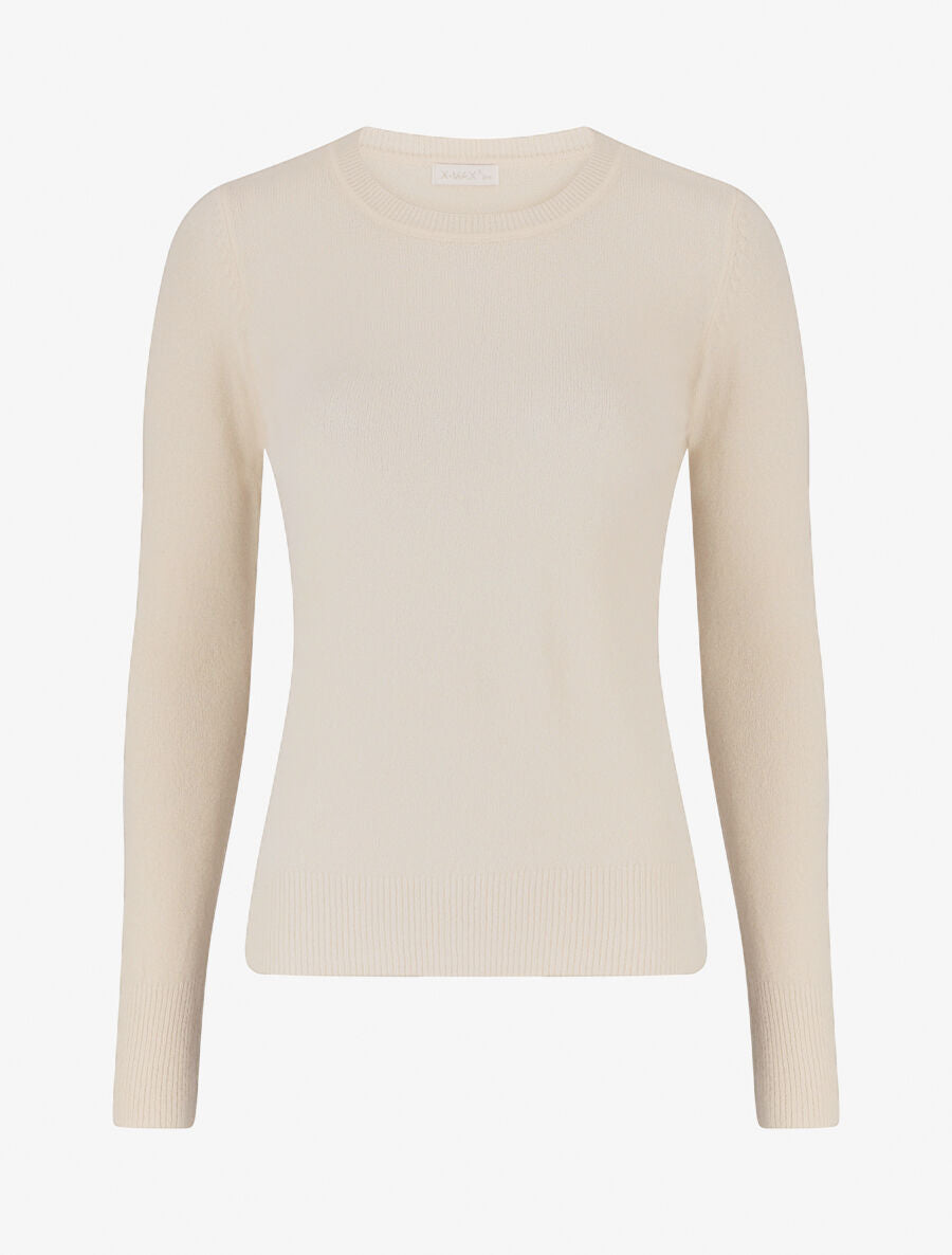 Pull col rond en cachemire mélangé - Beige - 1