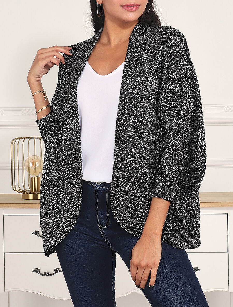 Gilet chauve-souris à motif irisé - Noir - 4
