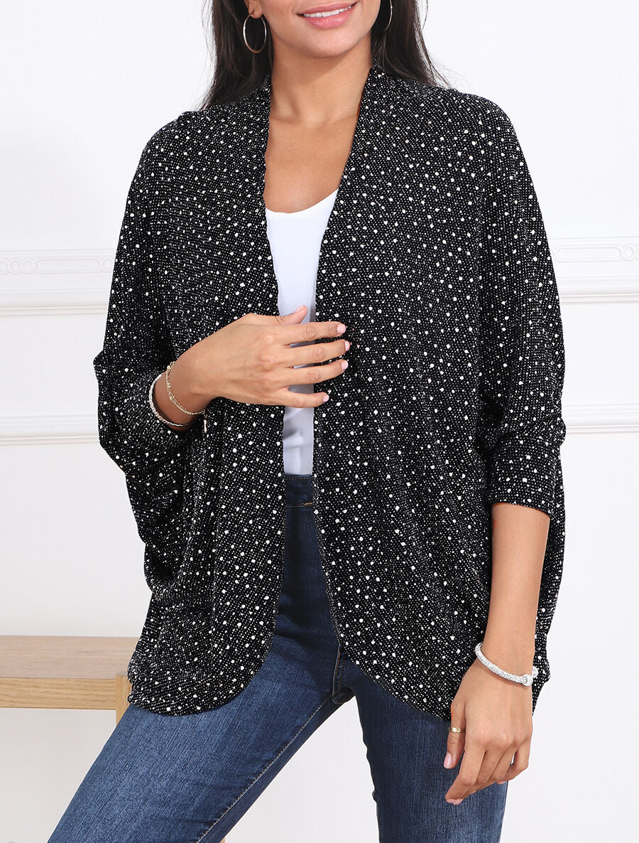 Gilet chauve-souris moucheté et irisé - Noir - 4