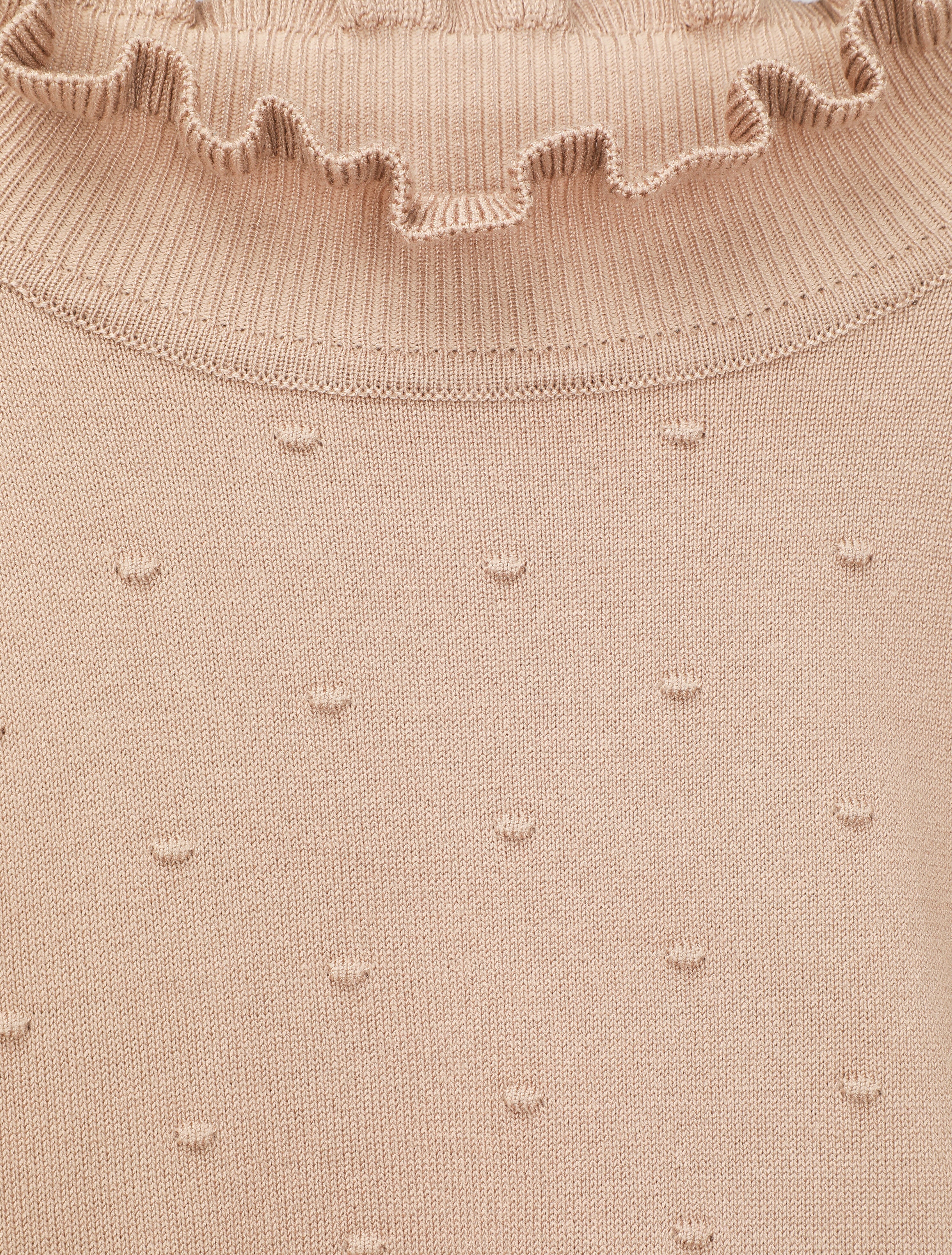 Pull à col montant volanté - Beige - 3