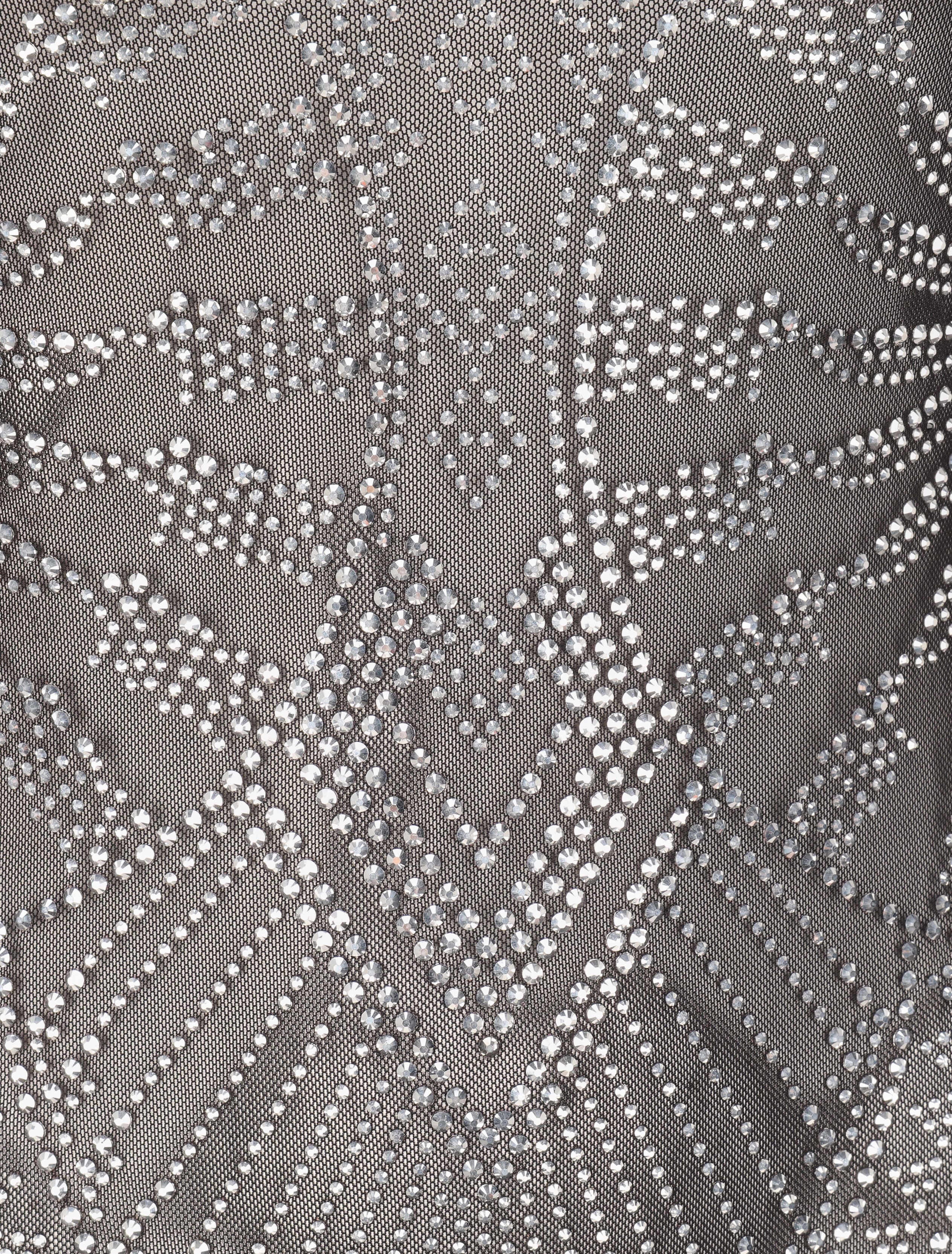 Body en tulle à strass - Noir - 3