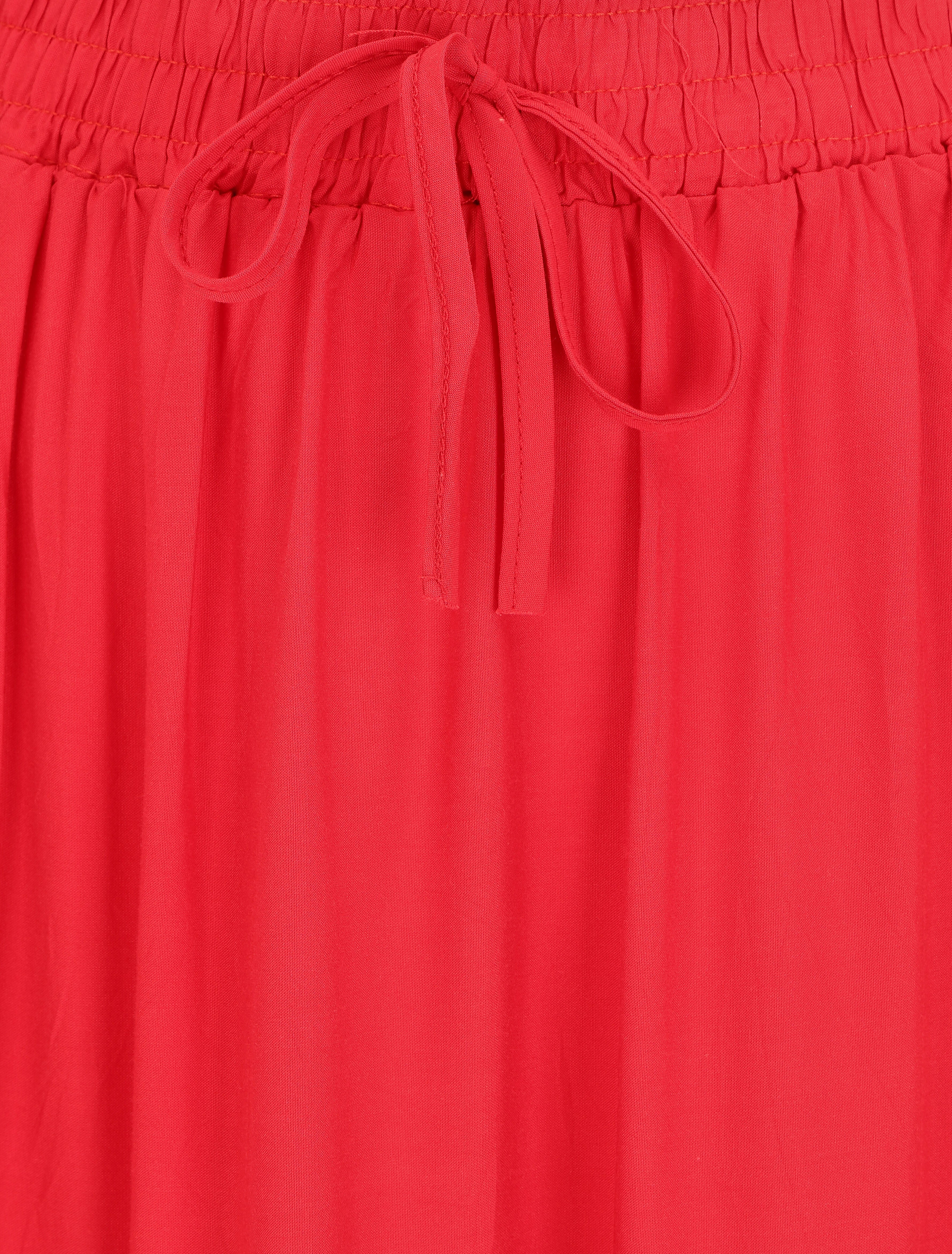 Jupe longue à taille élastiquée - Rouge - 3
