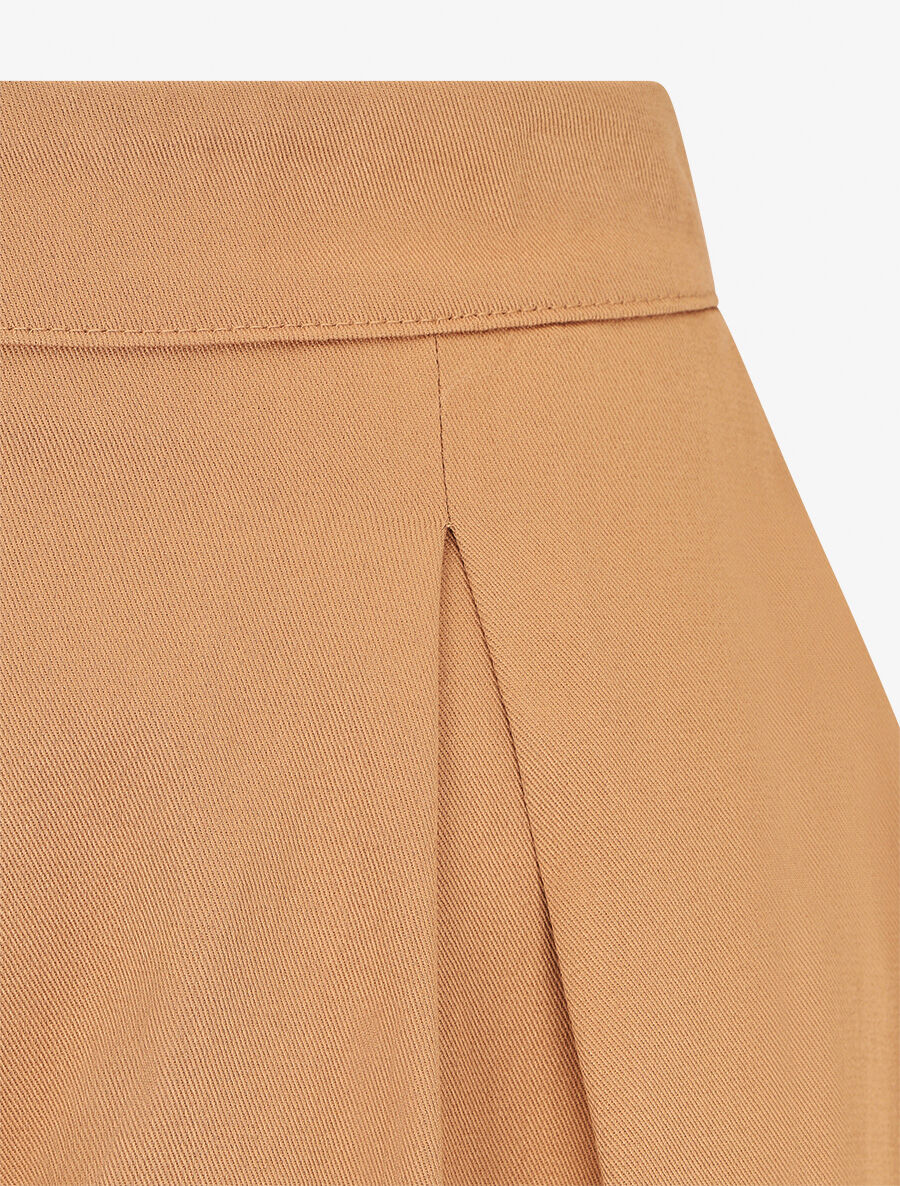 Short taille haute évasé uni - Camel - 3