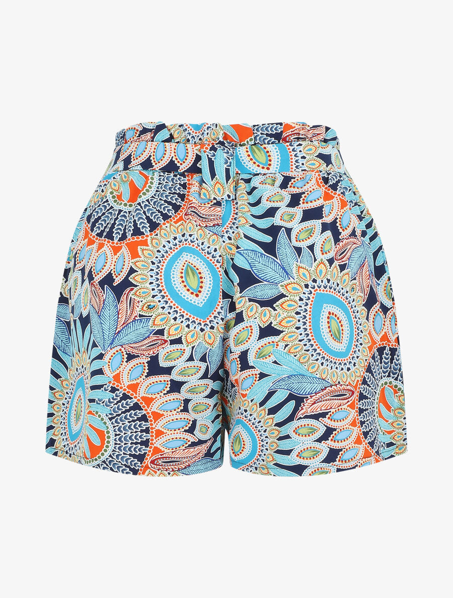 Short droit imprimé tropical fantaisie - Marine - 2