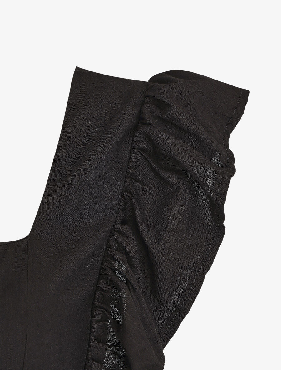 Robe longue dos nu à nouer - Noir - 3