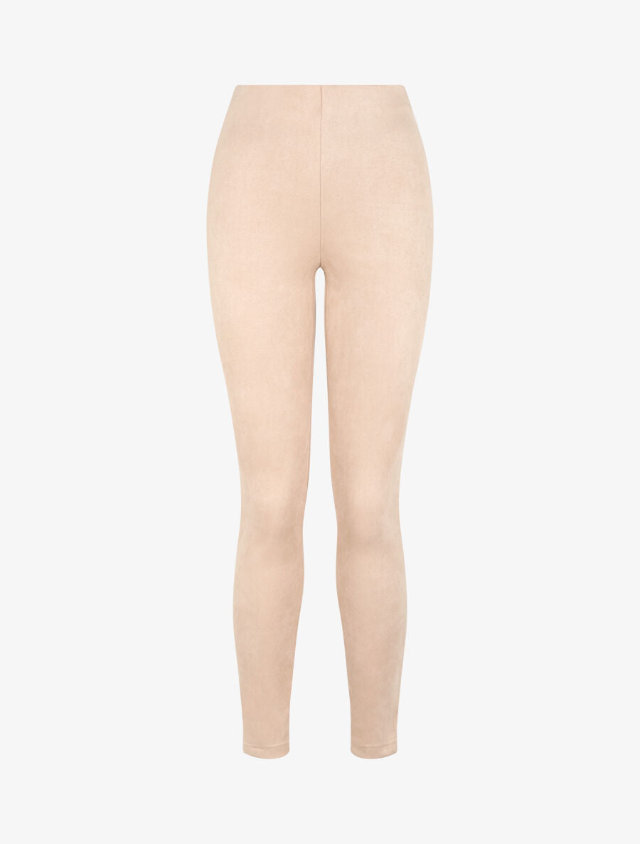 Pantalon skinny en suédine - Beige - 1
