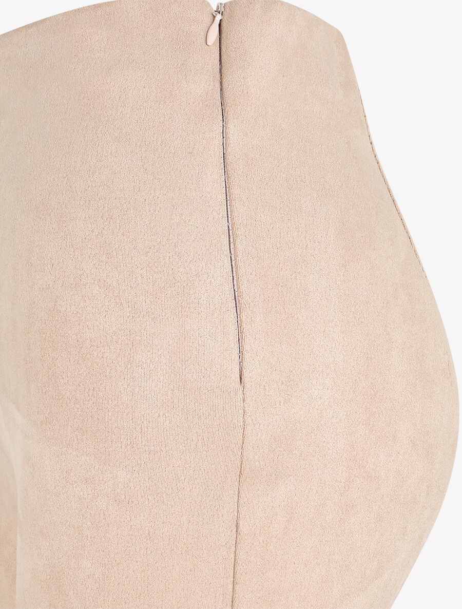 Pantalon skinny en suédine - Beige - 3