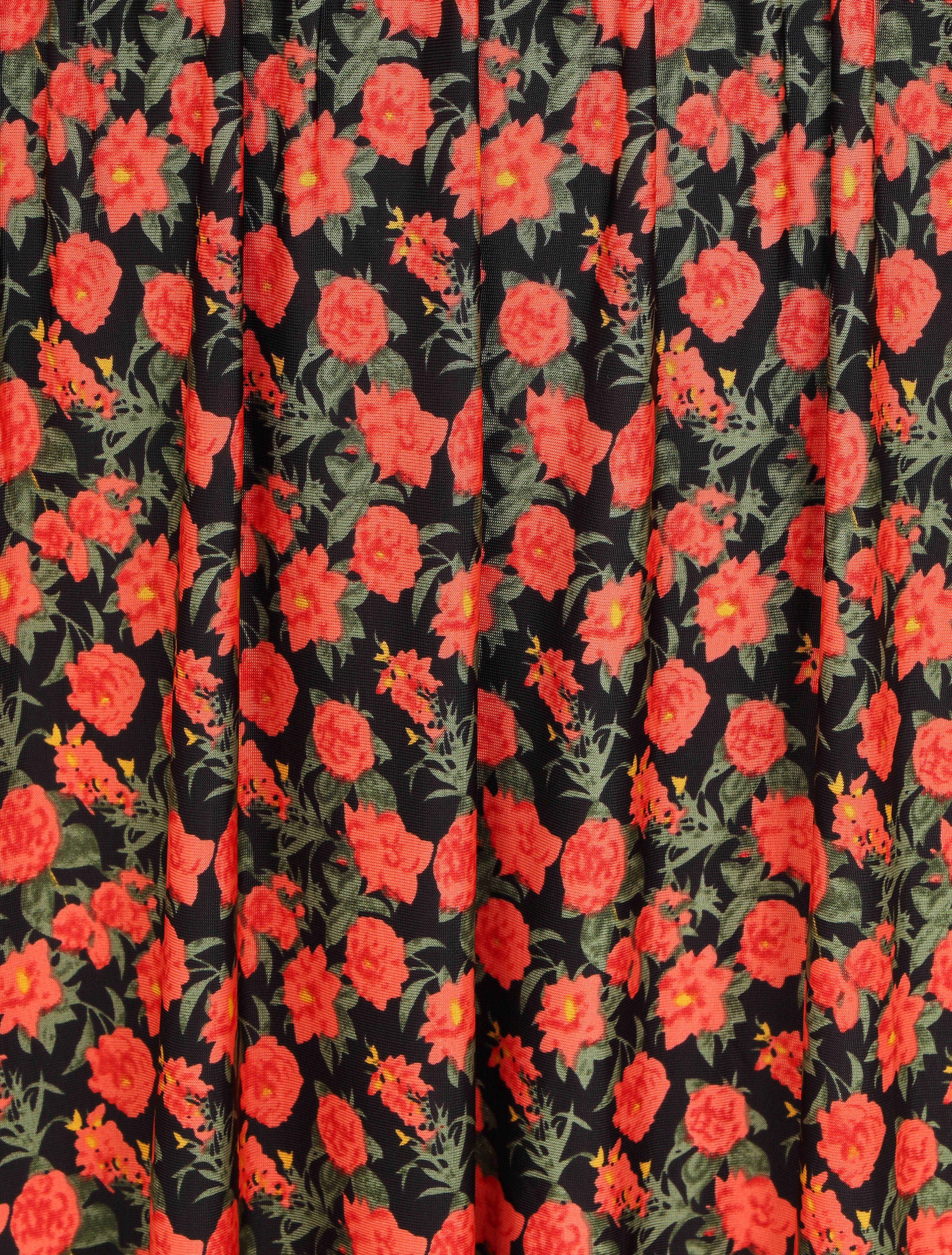 Robe longue à bretelles imprimé fleuri - Rouge - 4