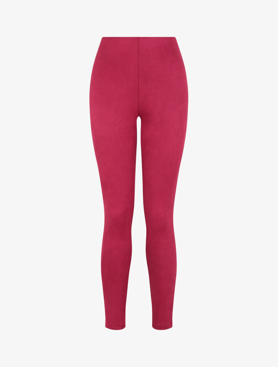 Pantalon skinny en suédine - Lie de vin - 4