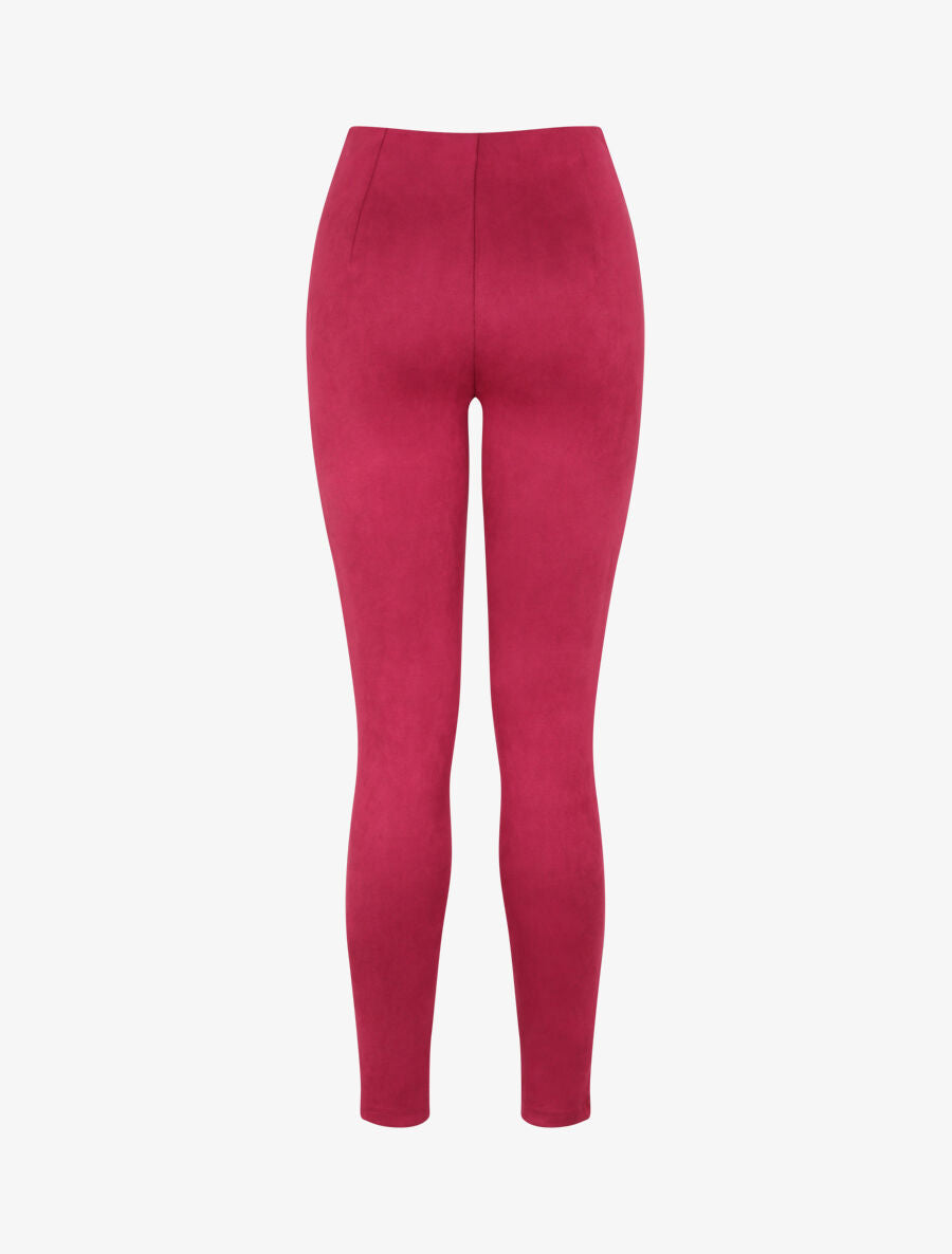 Pantalon skinny en suédine - Lie de vin - 2
