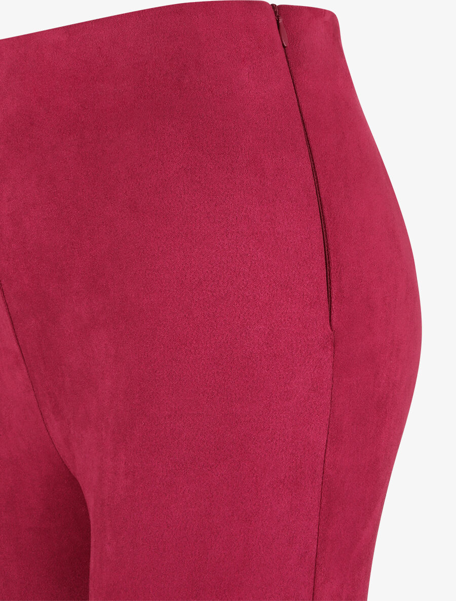 Pantalon skinny en suédine - Lie de vin - 3