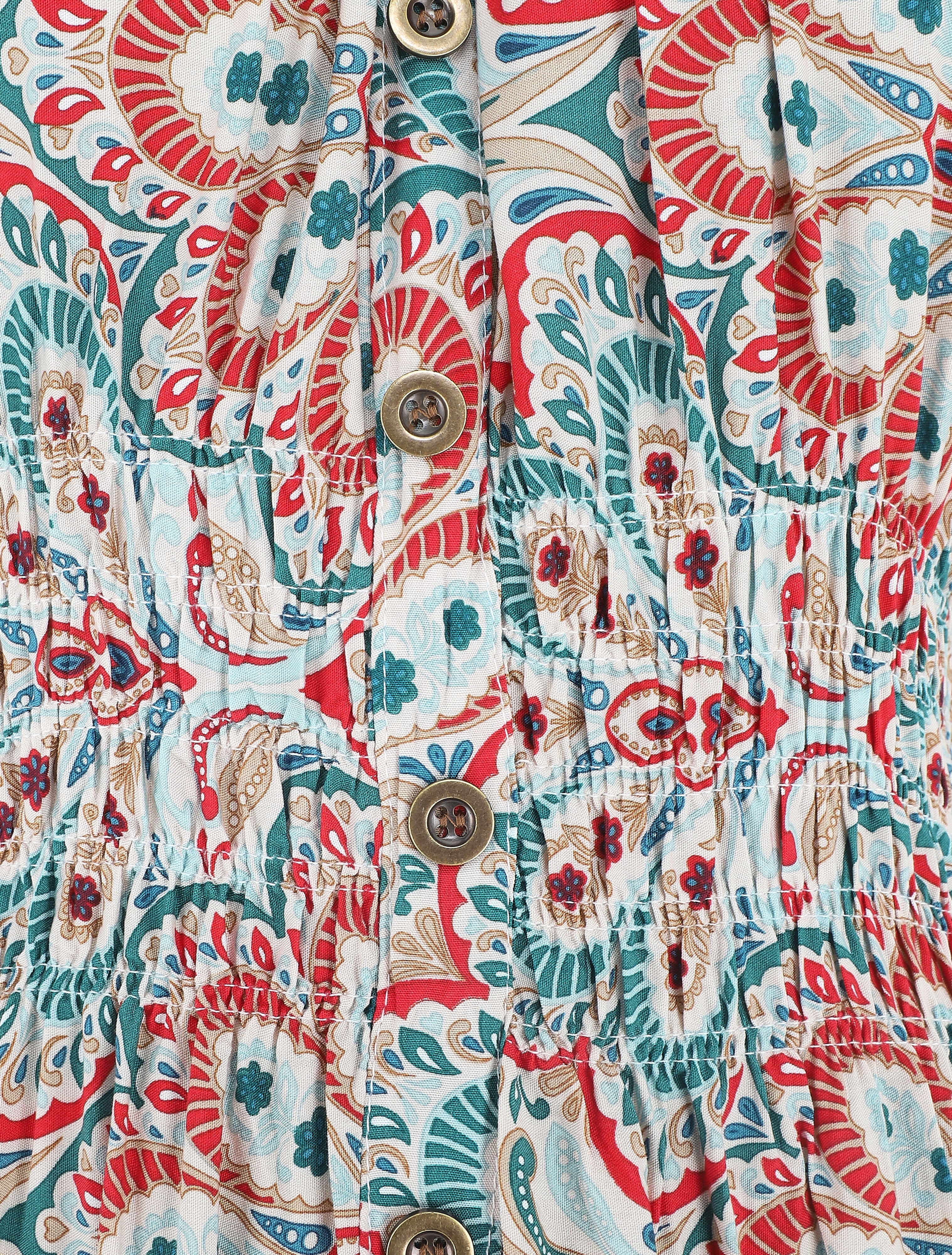 Robe longue sans manches imprimé cachemire - Rouge - 3