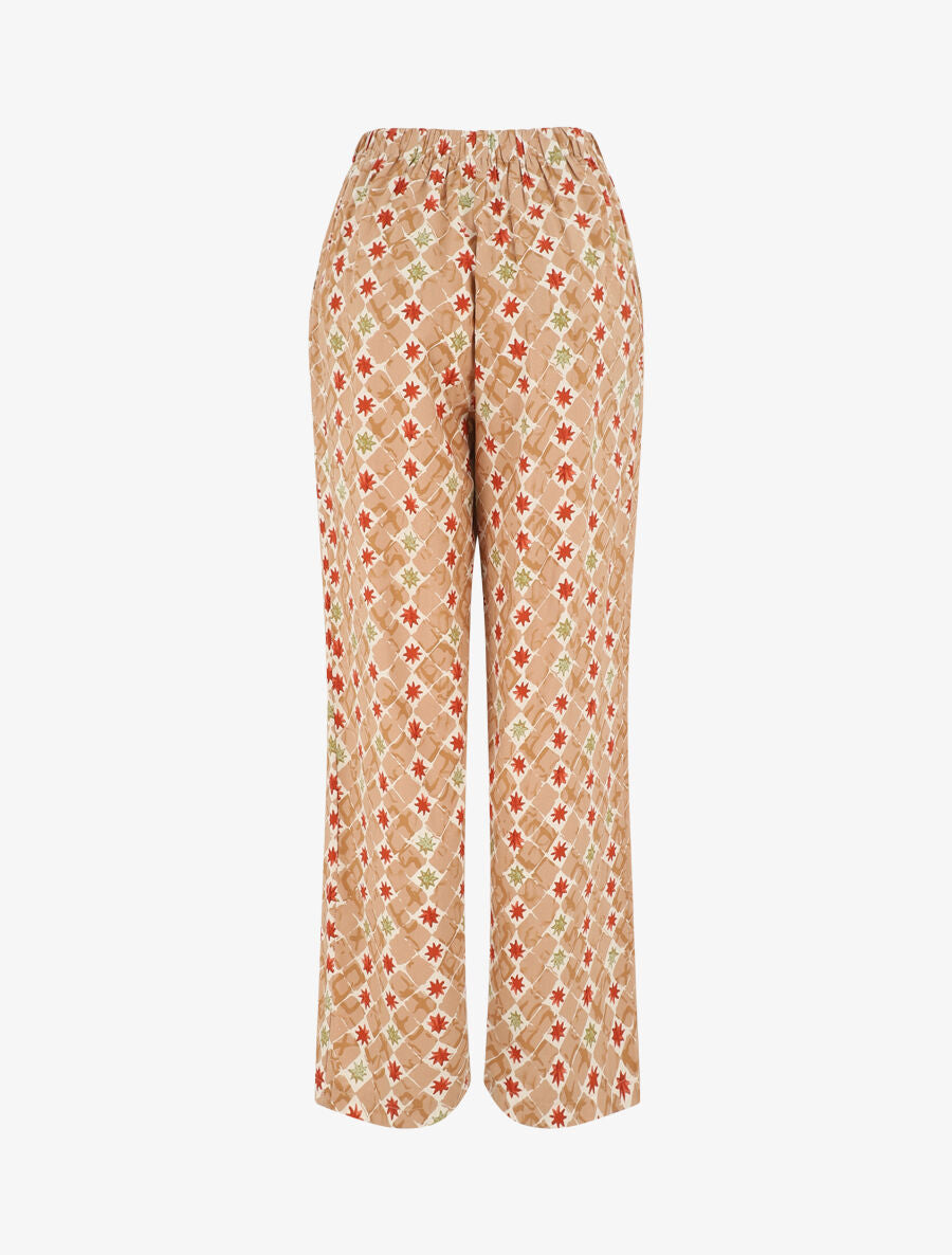 Pantalon ample à imprimé fantaisie - Taupe - 2