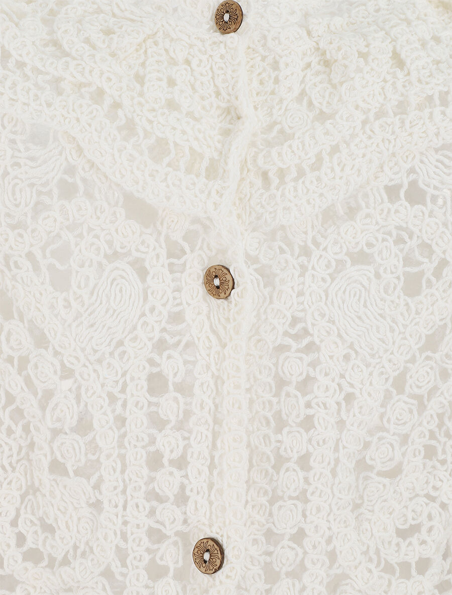Gilet sans manches en crochet - Blanc - 3