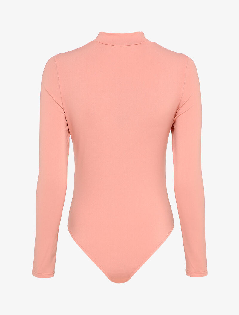 Body ajouré à col montant - Rose - 2