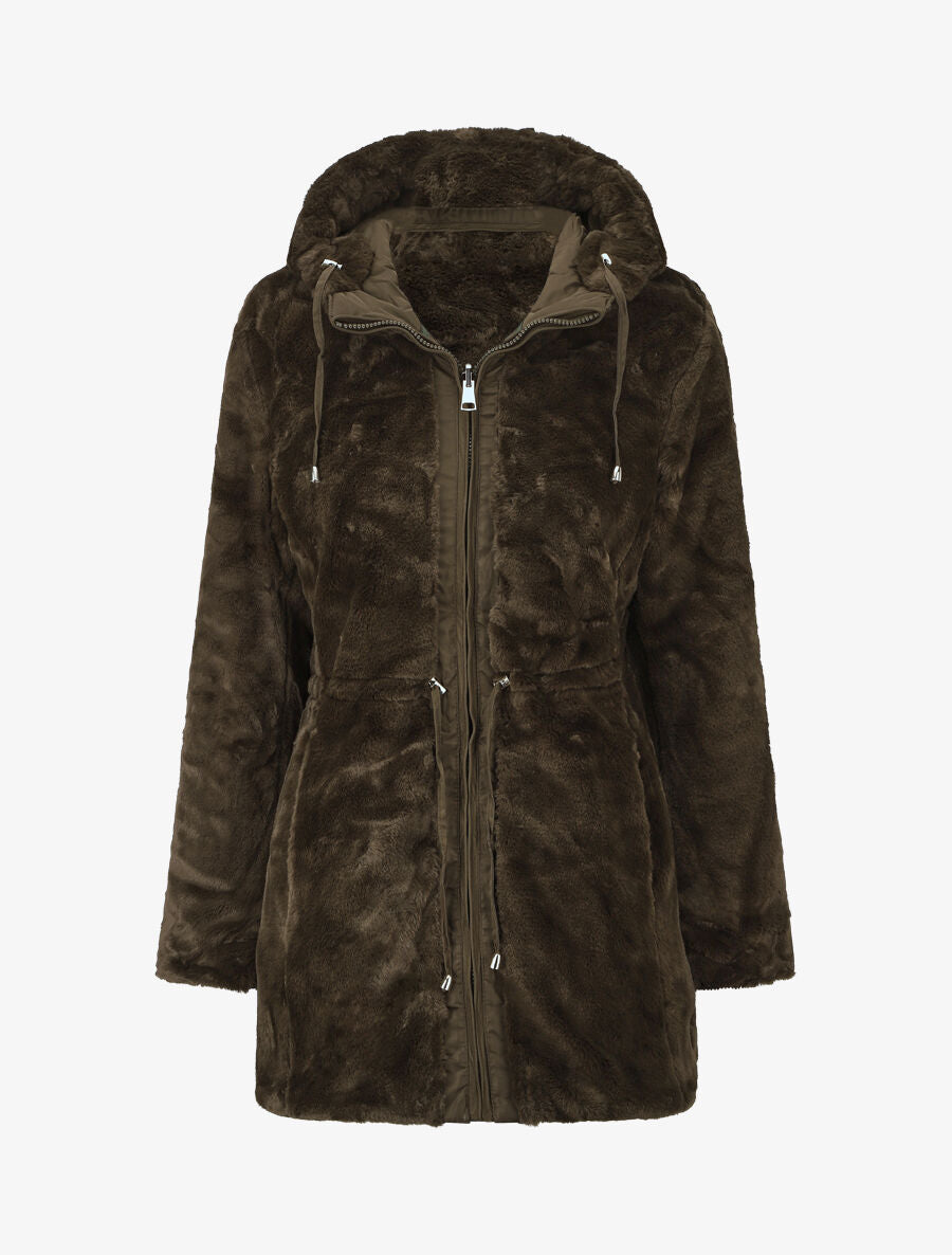 Parka réversible droite grande taille - Kaki - 4