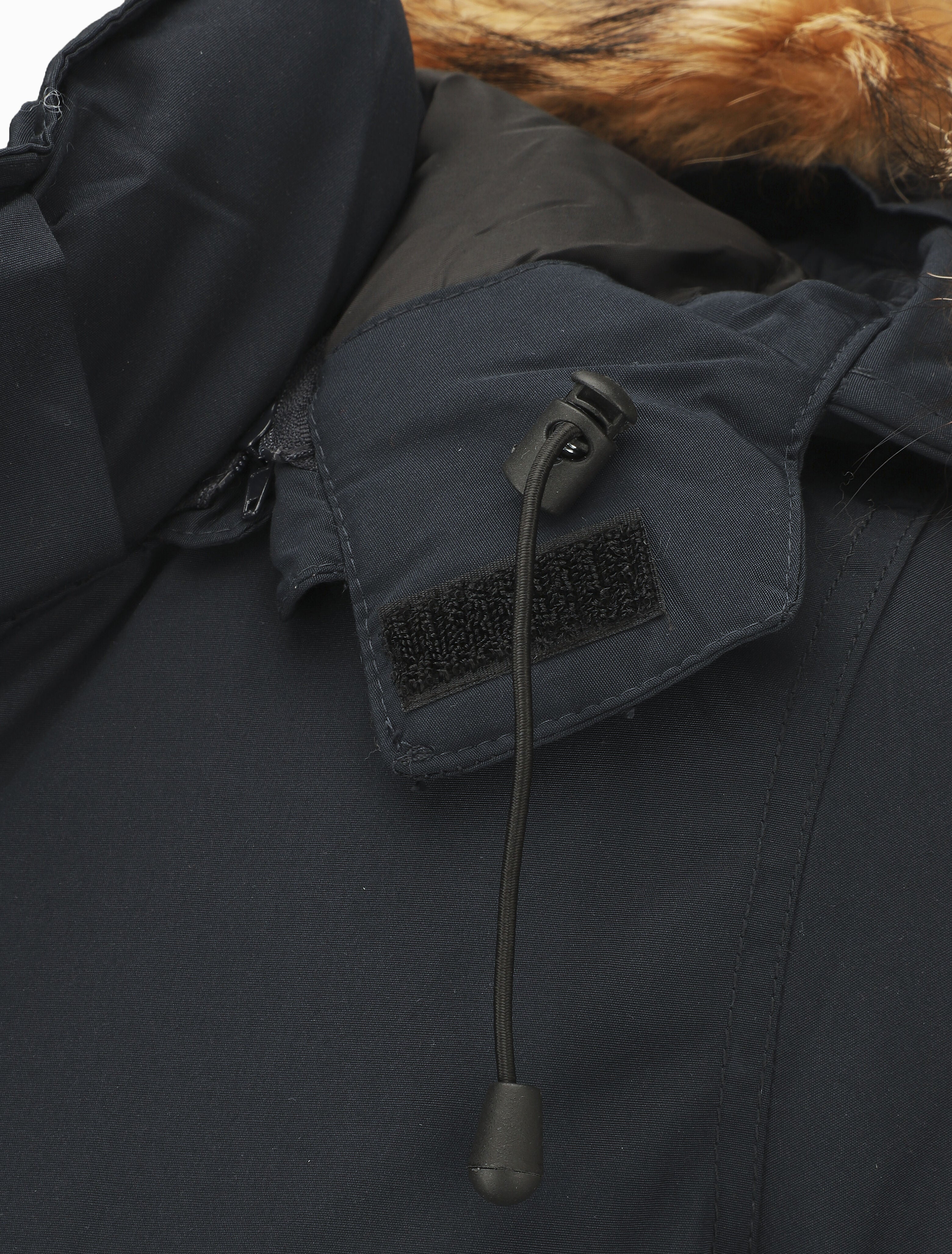 Parka uni capuche à fourrure synthétique - Marine - 3