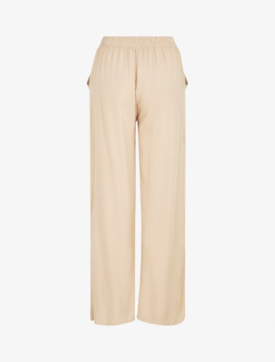 Pantalon ample élastiqué - Beige - 2