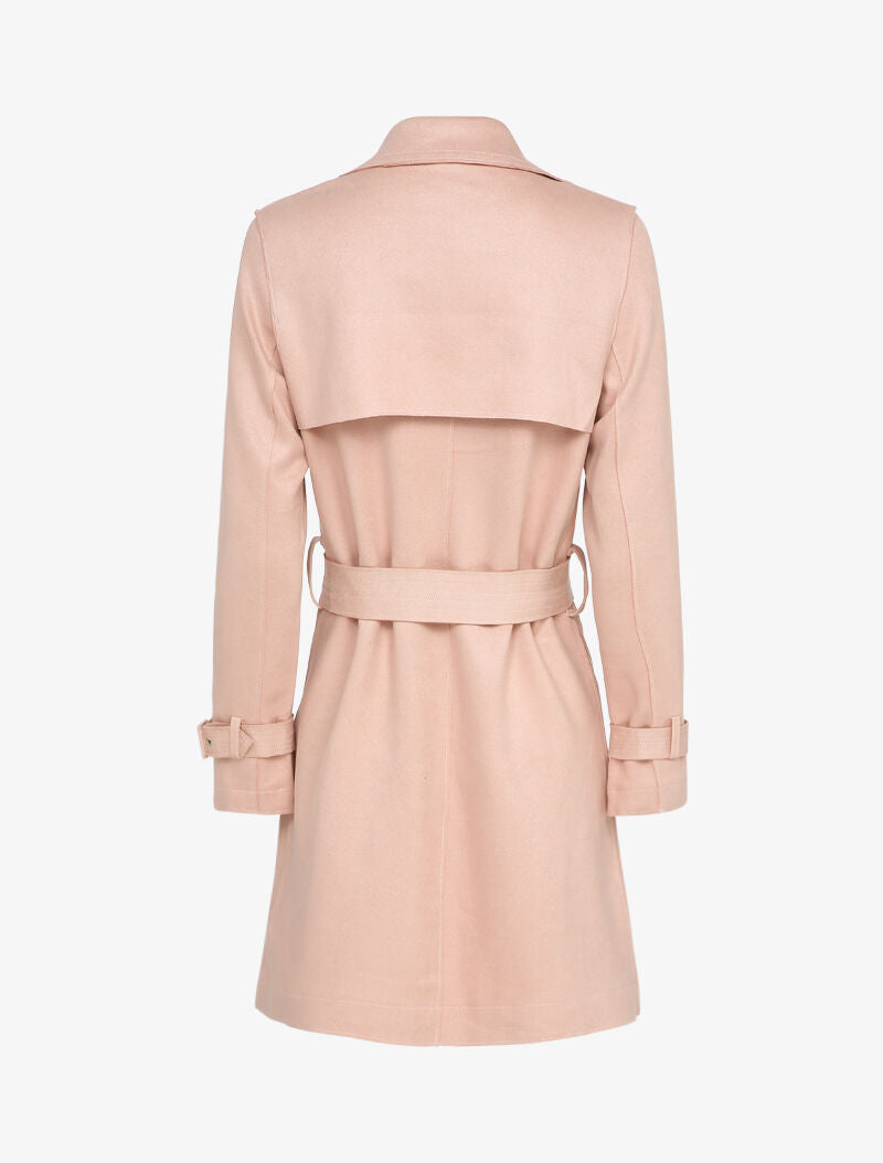 Trench mi-long ceinturé - Rose poudré - 2