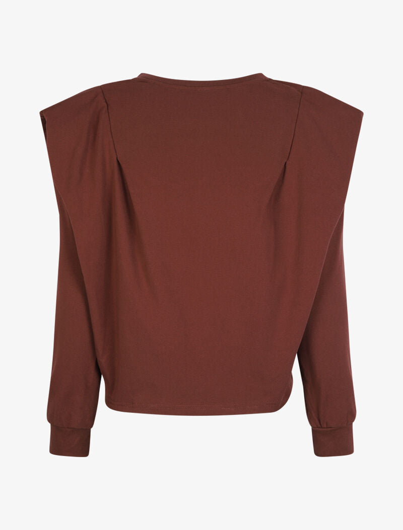 Sweat ample à épaulettes - Marron - 2