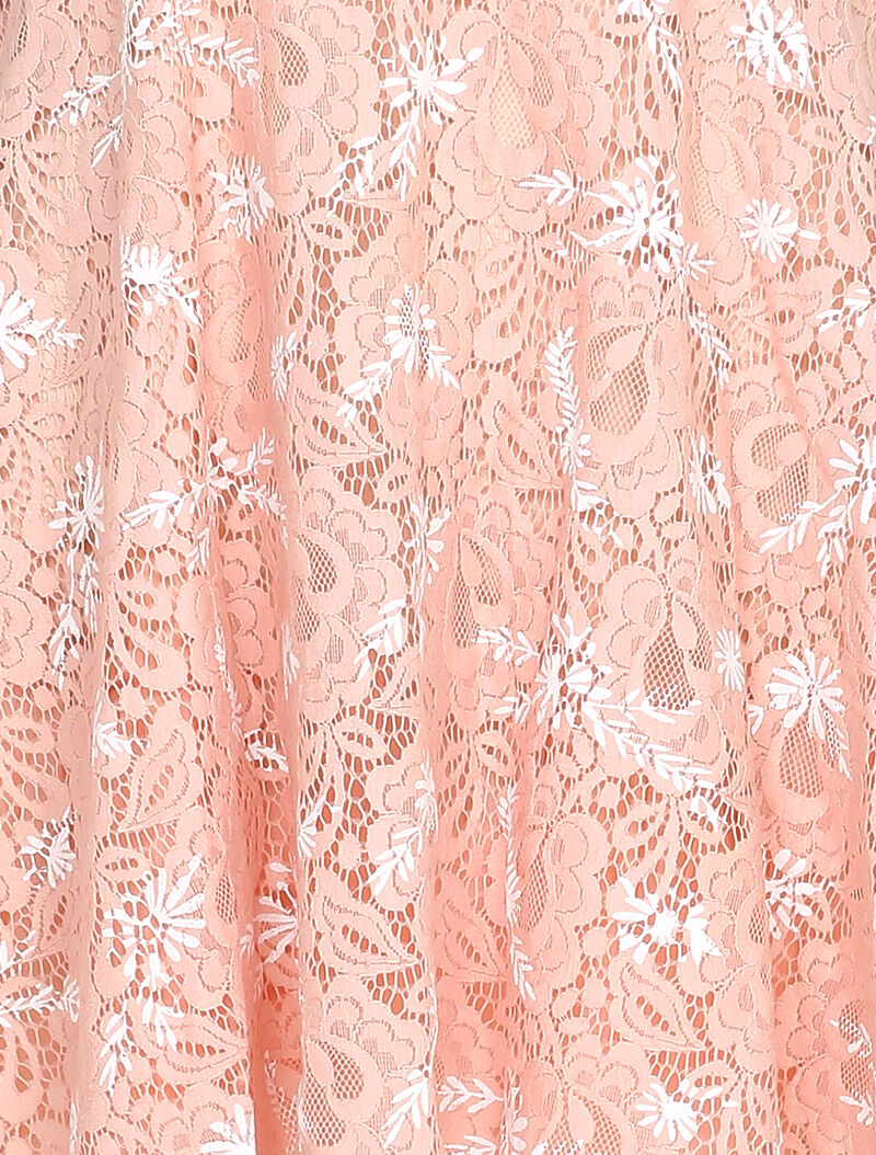 Robe patineuse sans manches en dentelle - Rose - 3