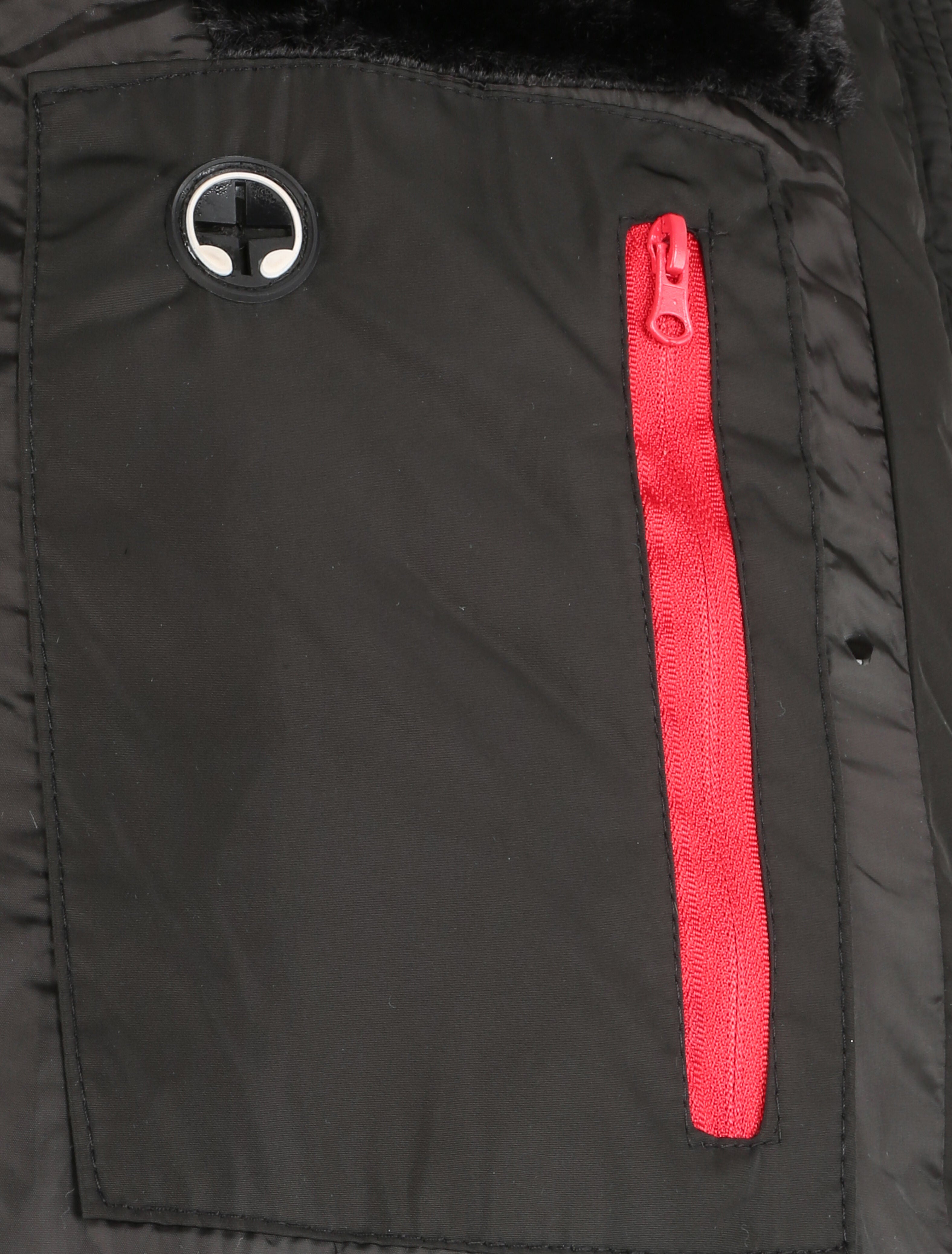 Doudoune mi-longue à poches zippées et capuche - Noir - 3