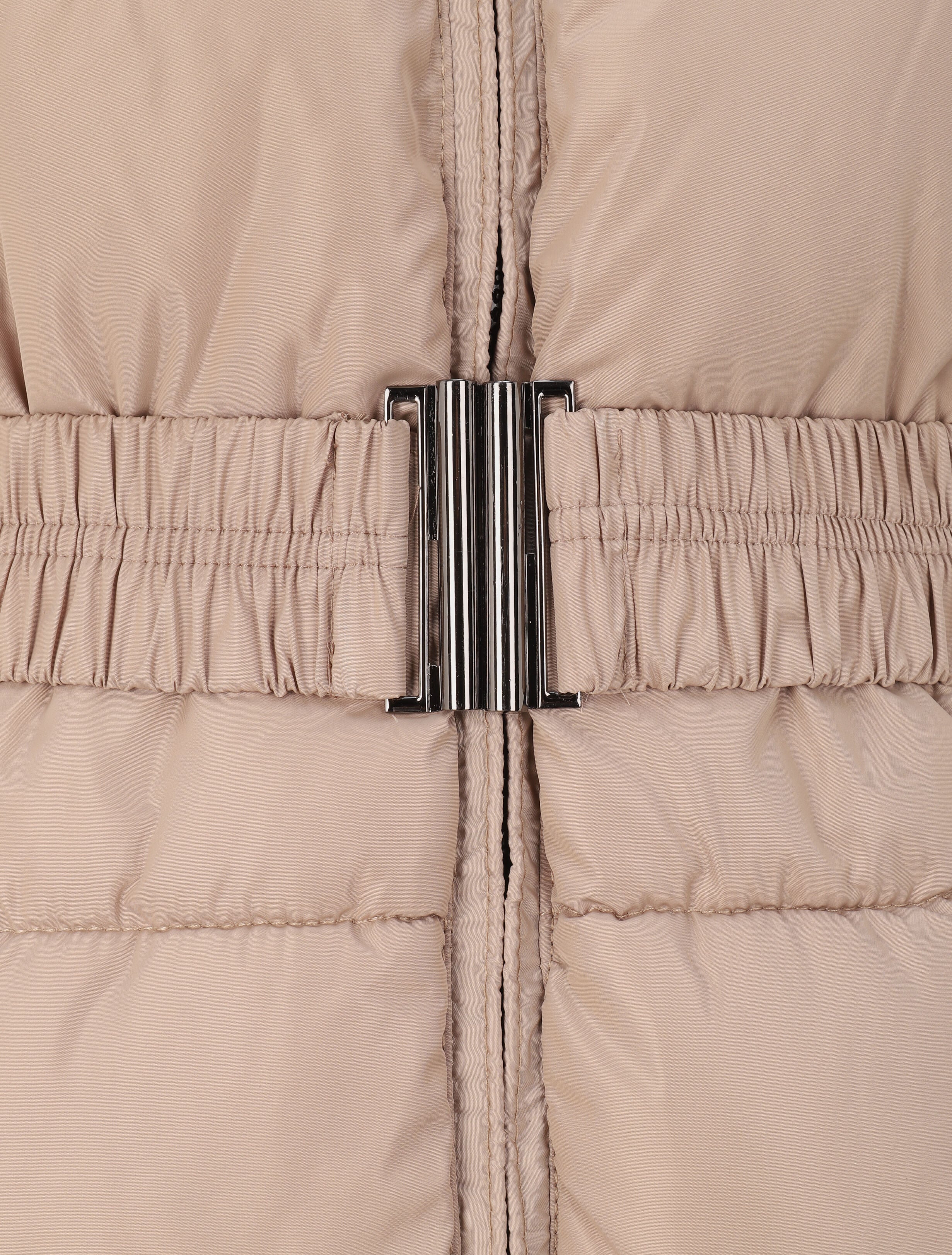 Doudoune mi-longue à poches zippées et capuche - Taupe - 5