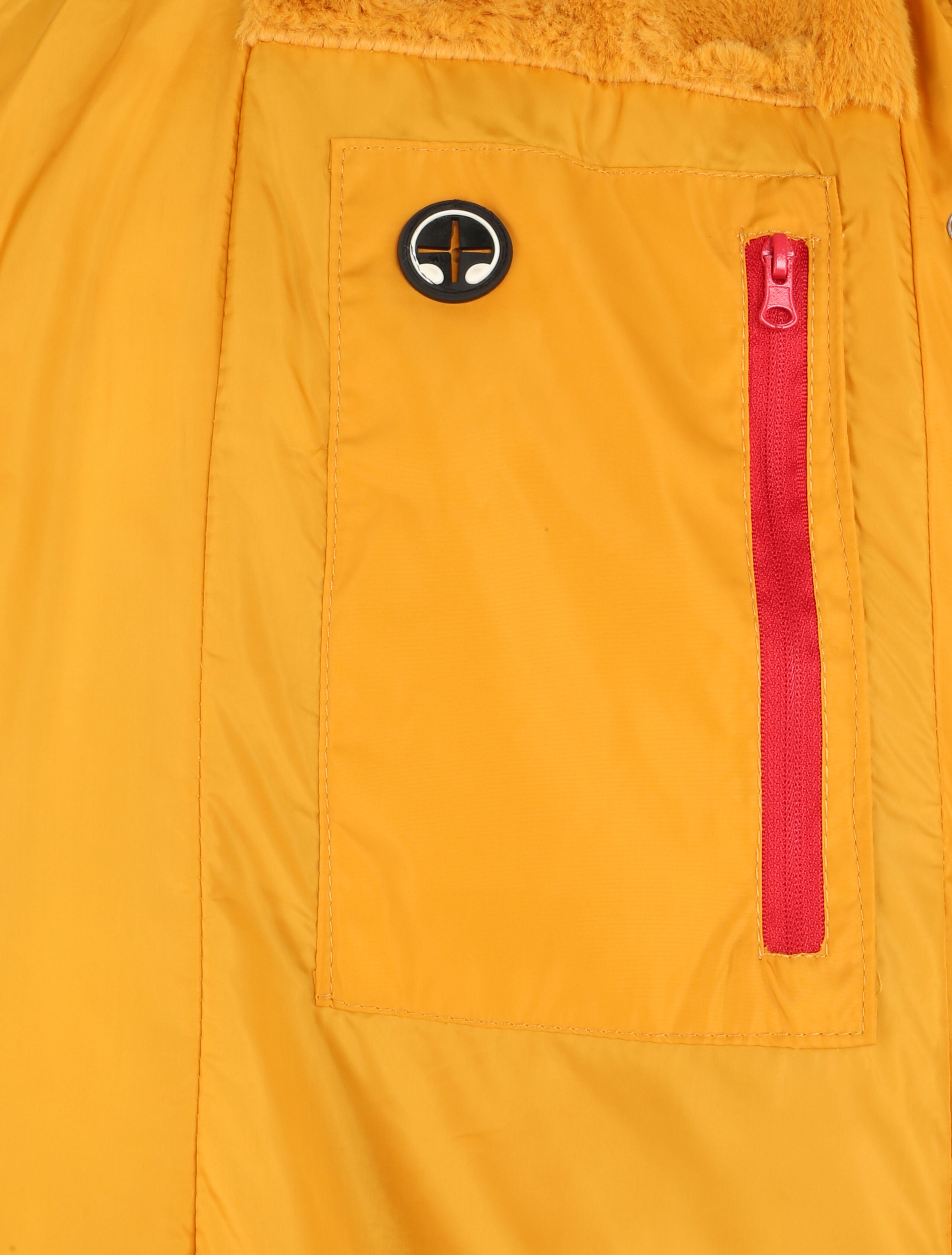 Doudoune cintrée à capuche à détail fausse fourrure - Jaune - 3