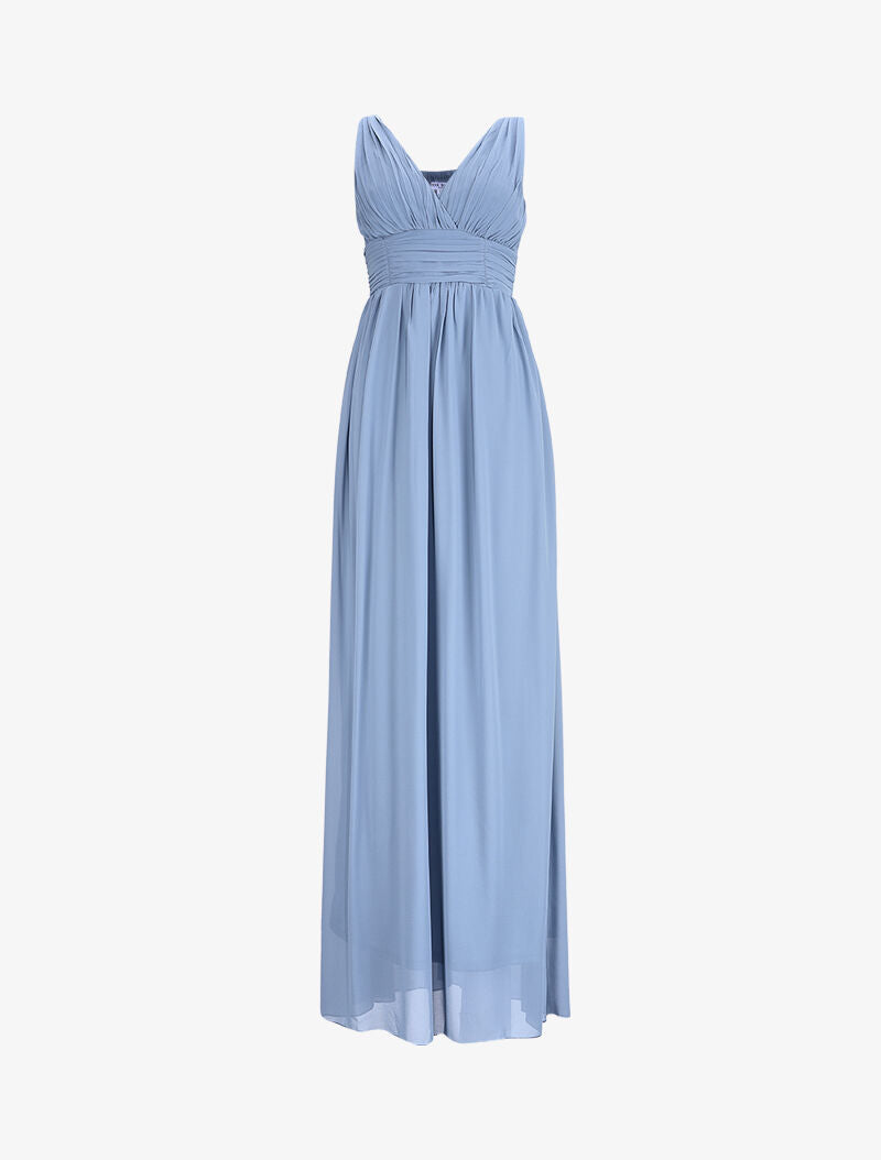 Robe de soirée à buste plissé - Bleu clair - 1