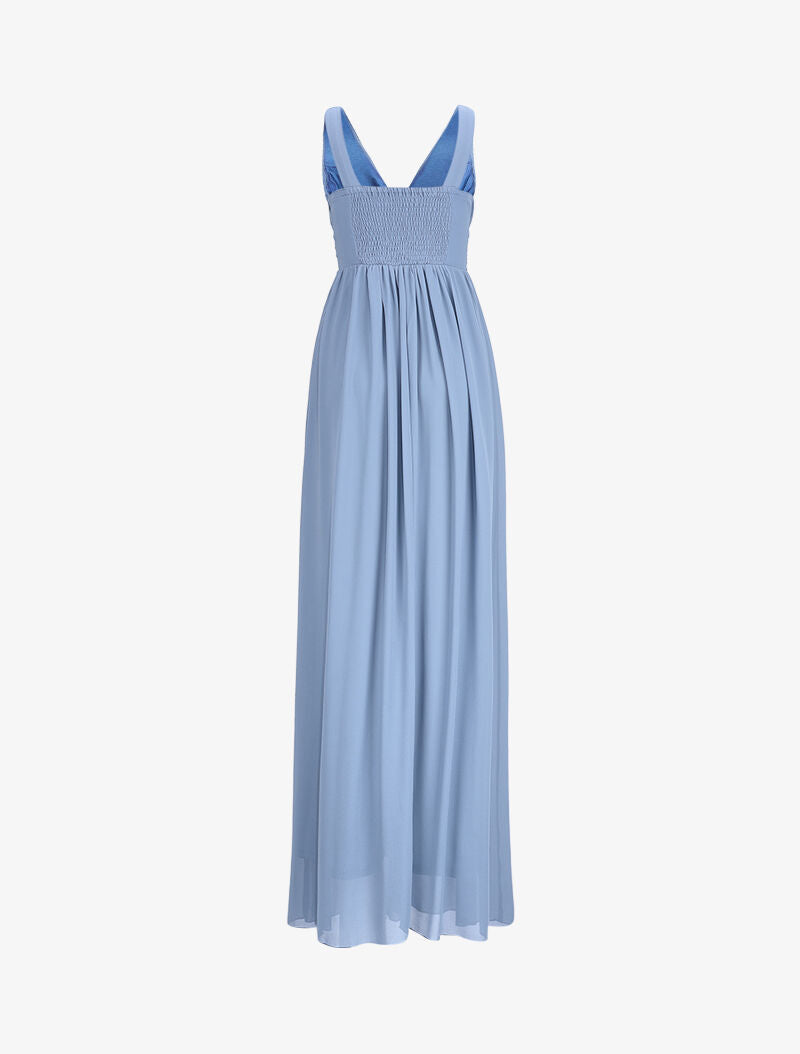Robe de soirée à buste plissé - Bleu clair - 2