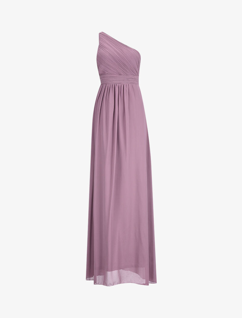 Robe one shoulder à buste plissé - Violet - 4