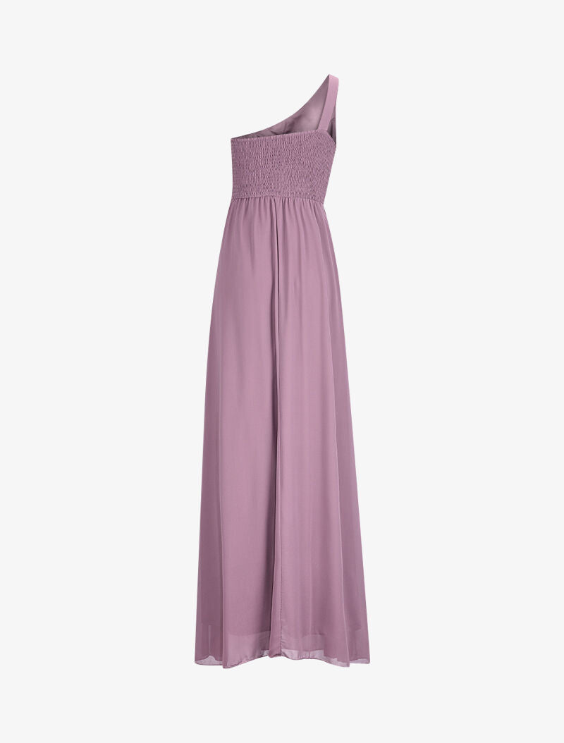 Robe one shoulder à buste plissé - Violet - 2
