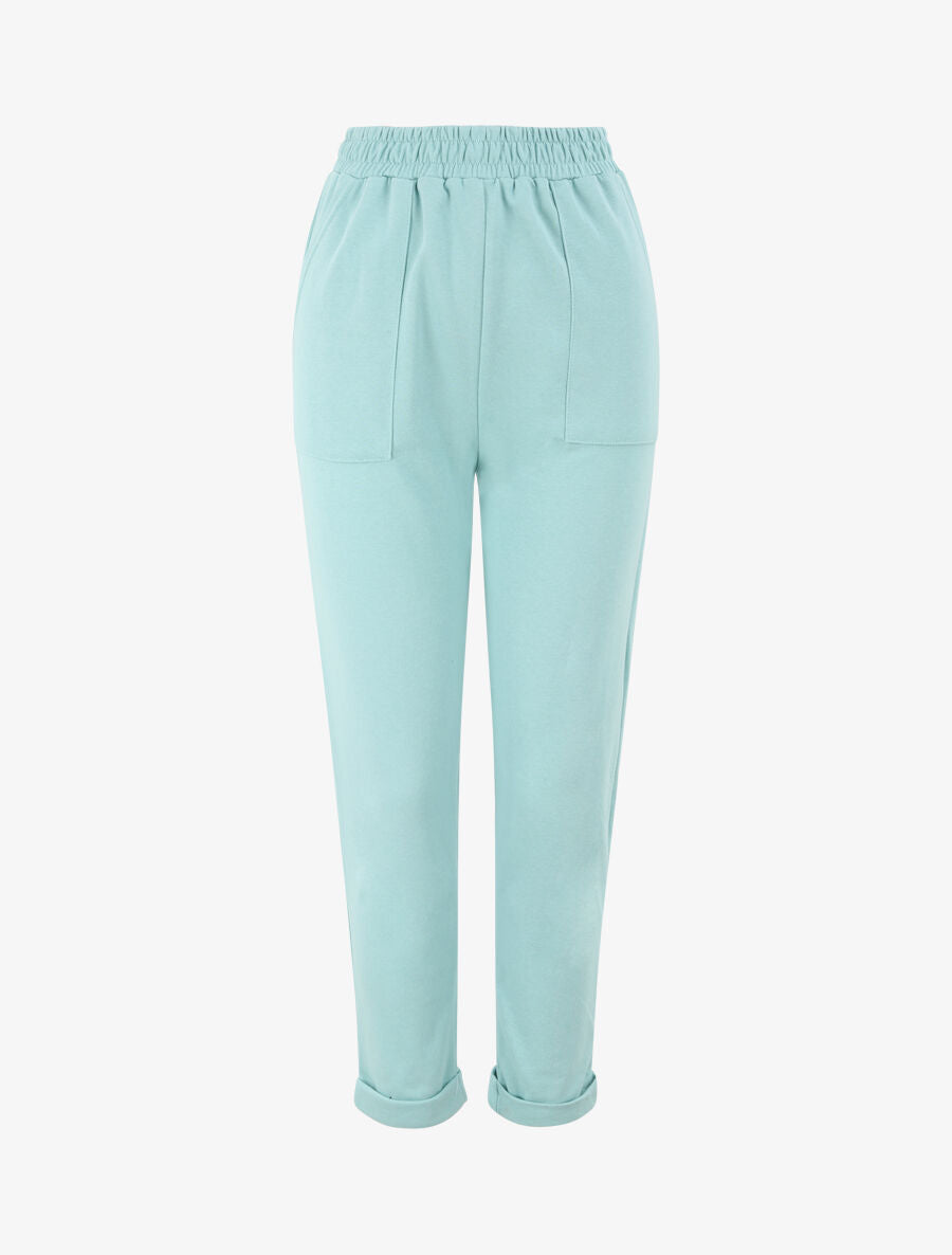 Jogging regular uni taille haute - Bleu clair - 1
