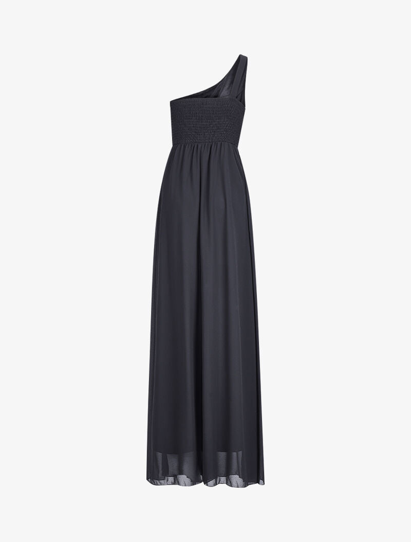 Robe one shoulder à buste plissé - Noir - 2