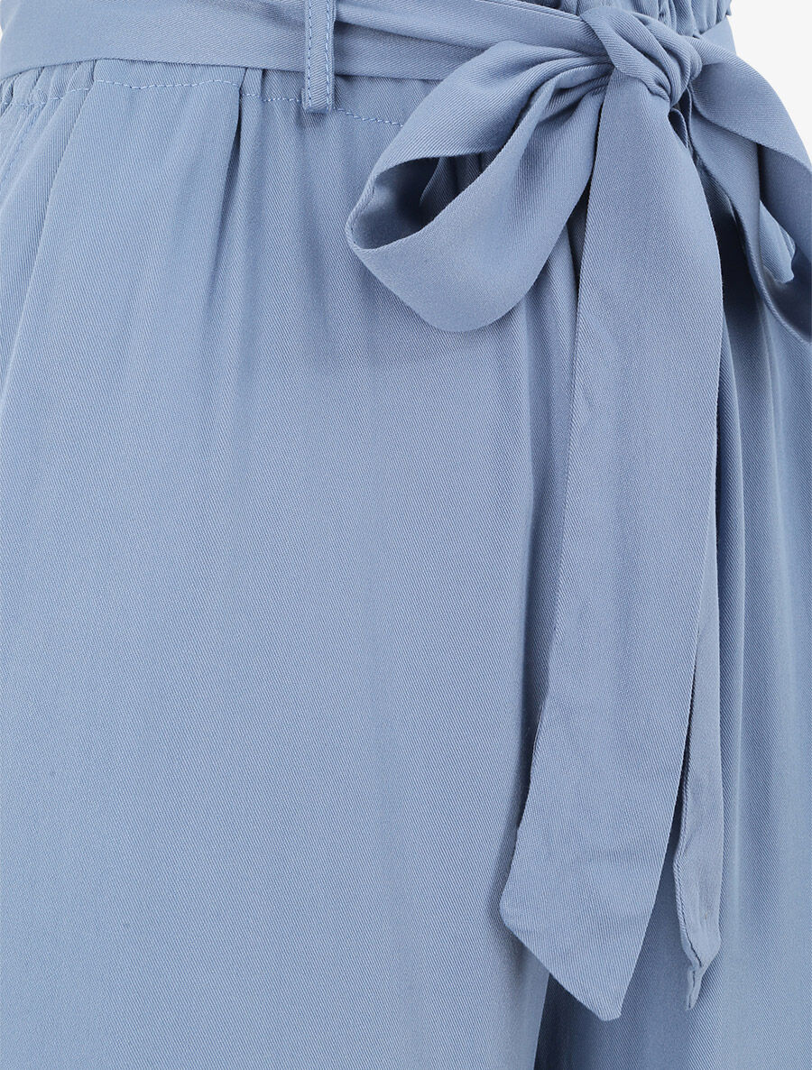 Pantalon fluide uni - Bleu ciel - 3