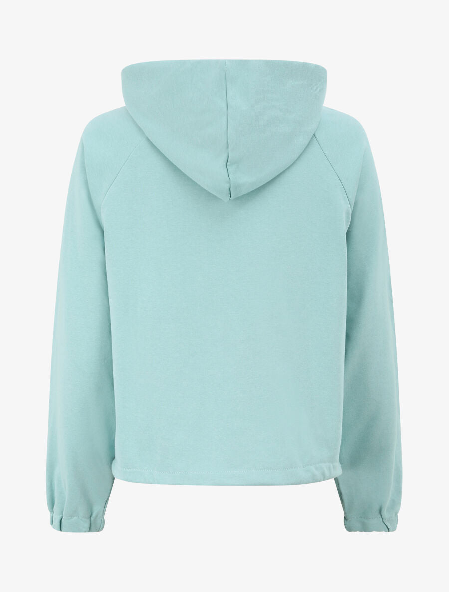 Sweat à capuche avec col zippé - Vert d&
