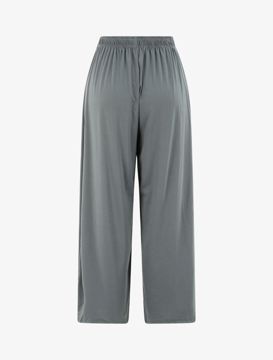 Pantalon fluide uni - Bleu gris - 2