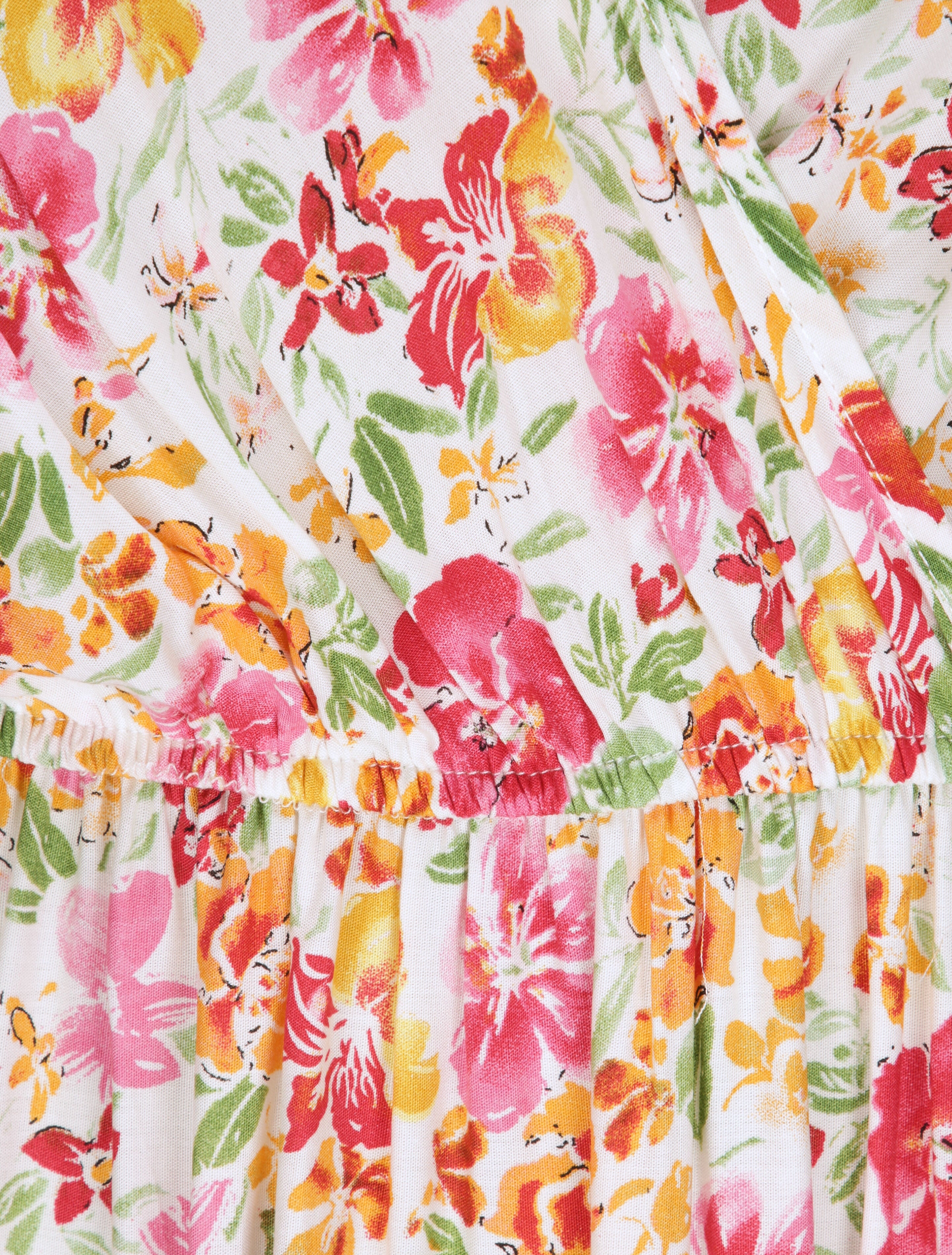 Robe longue à imprimé roses - Blanc - 3