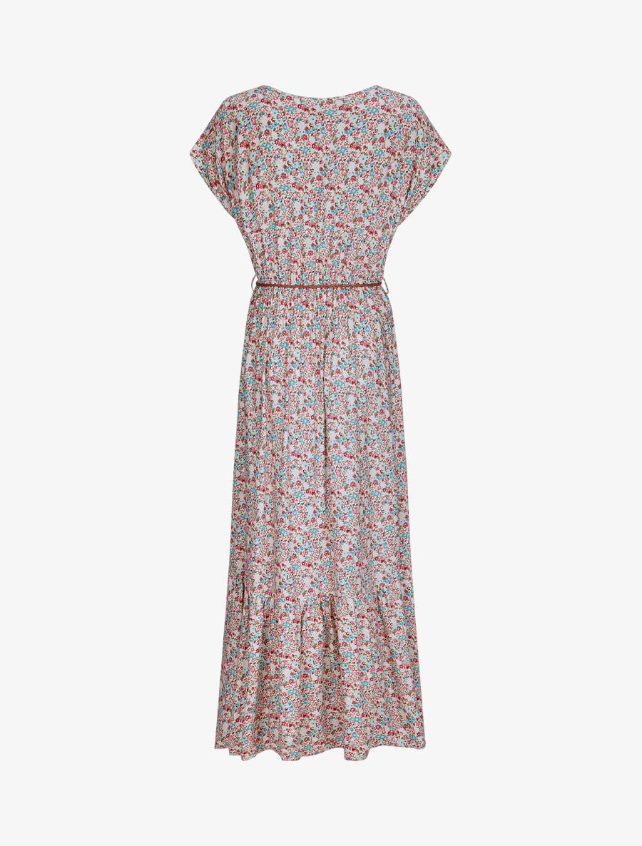 Robe longue à imprimé fleurs diverses - Rose - 2