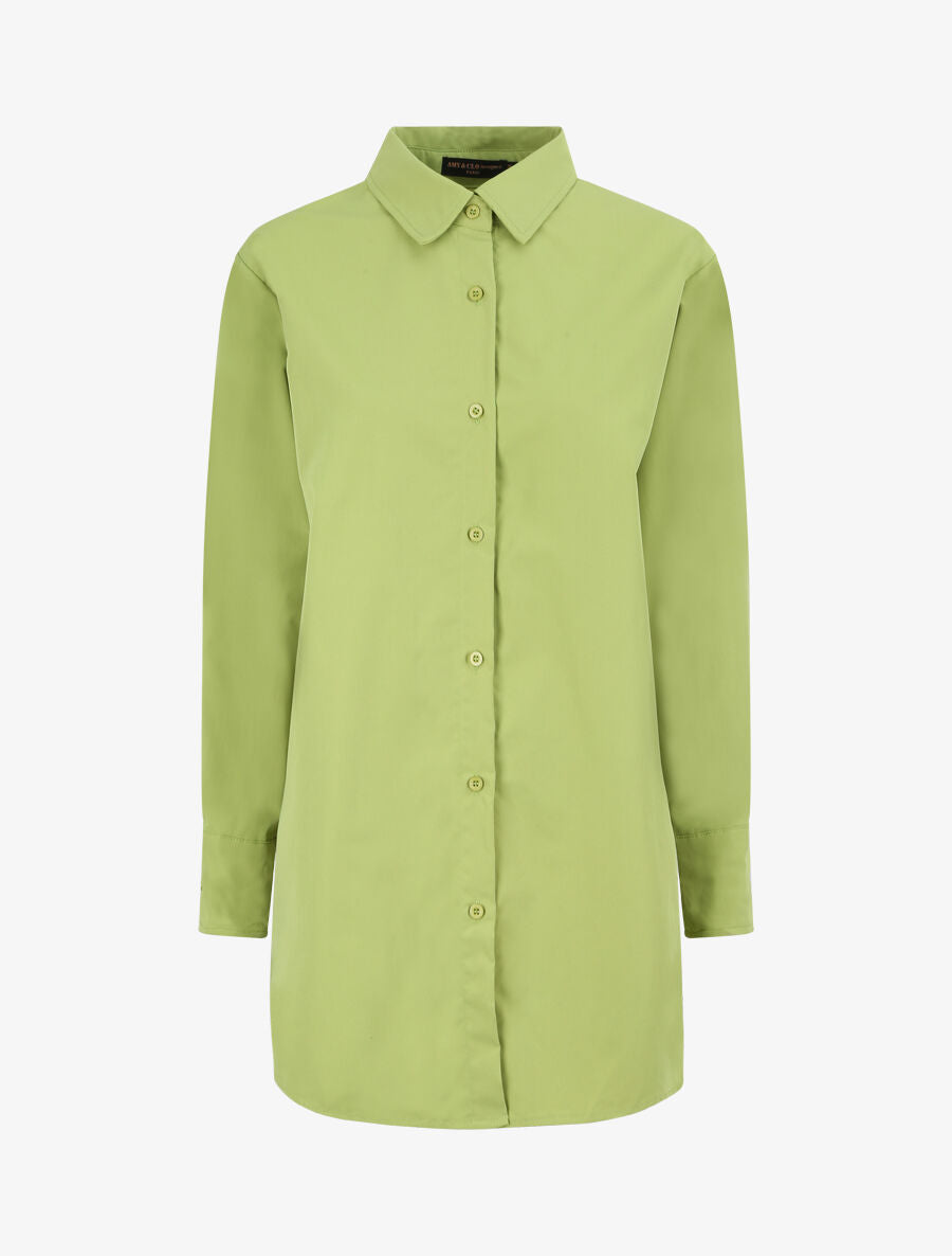 Chemise oversize coupe droite - Vert anis - 1
