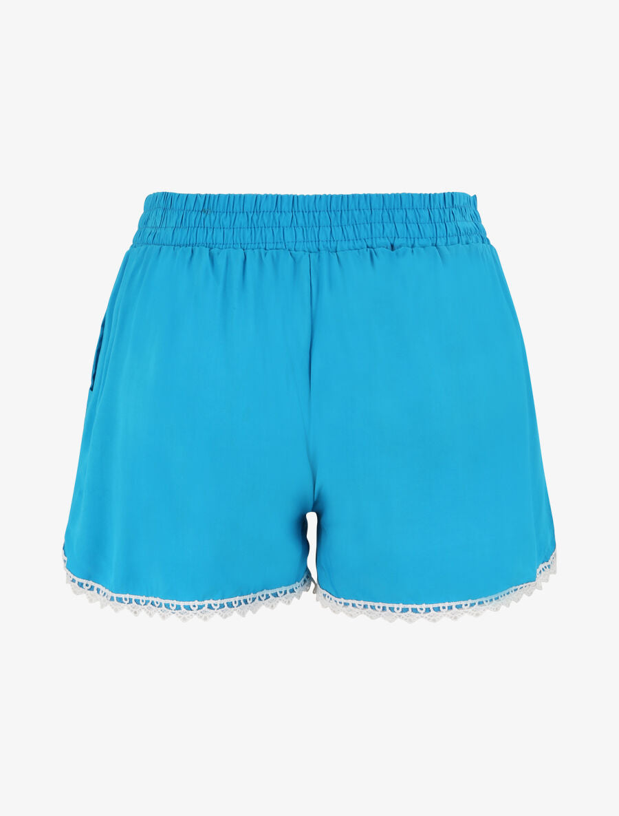 Short de plage léger à détail crochet - Turquoise - 2