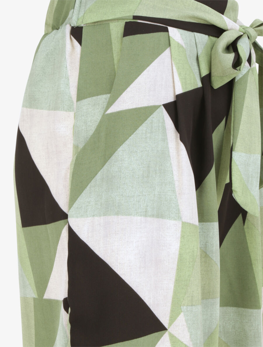 Pantalon ample à imprimé géométrique - Vert - 3