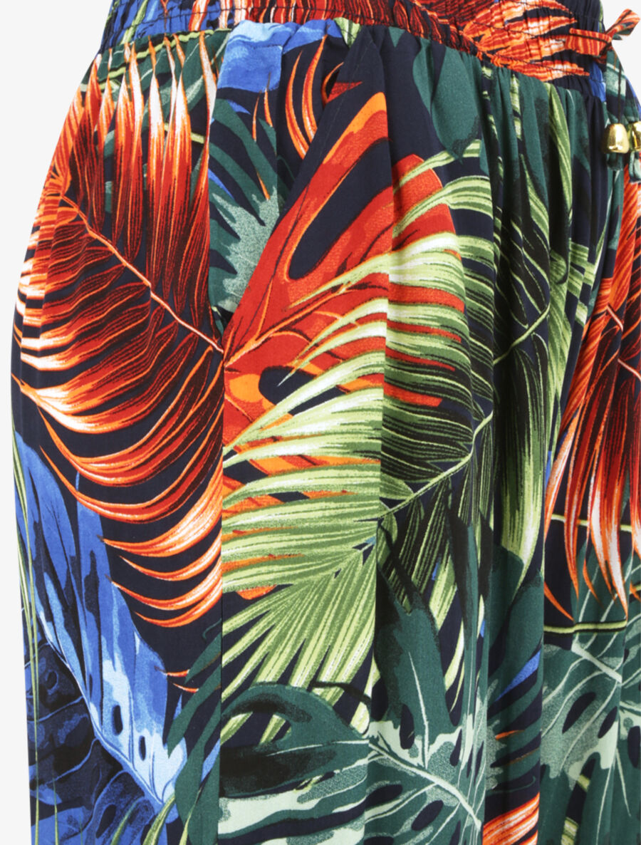 Pantalon ample imprimé jungle - Marine - 3