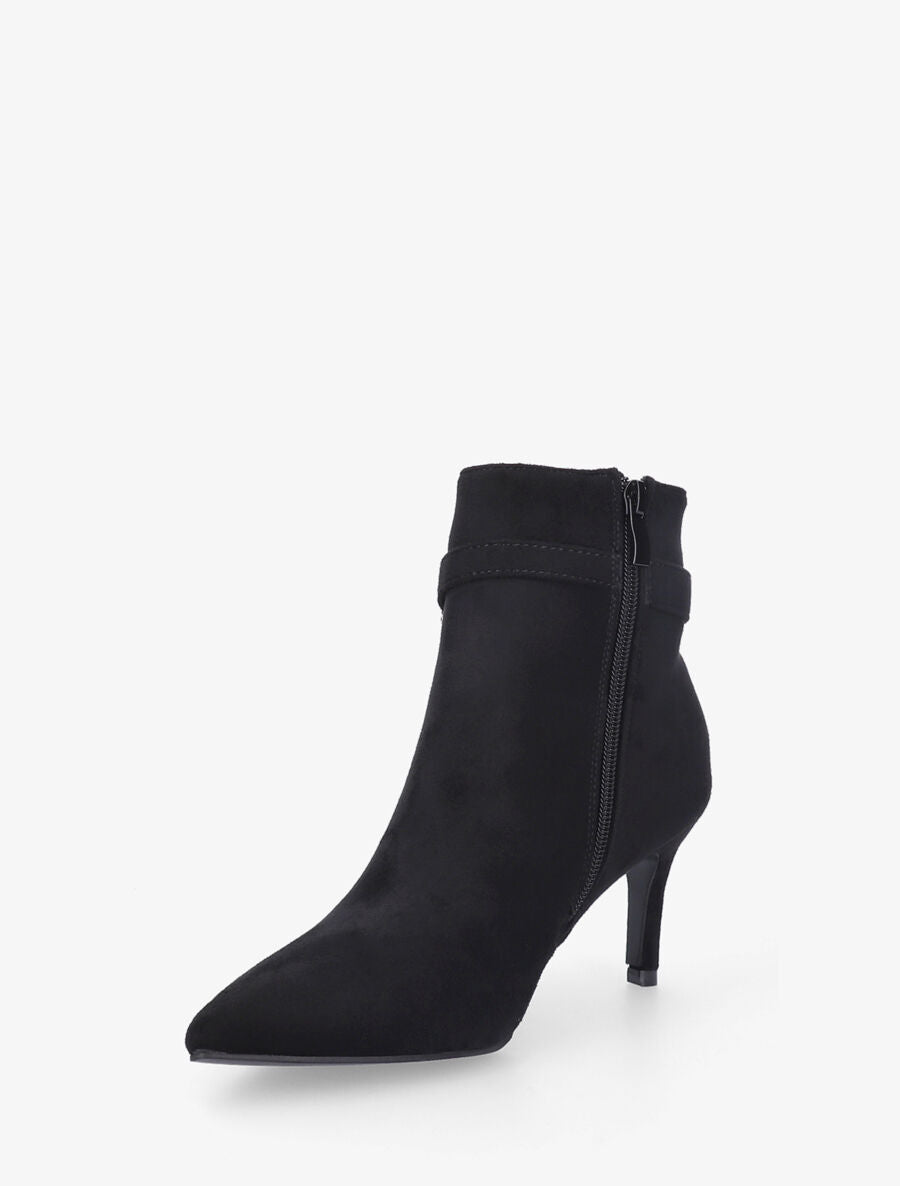 Bottines en suédine à talon aiguille - Noir - 3