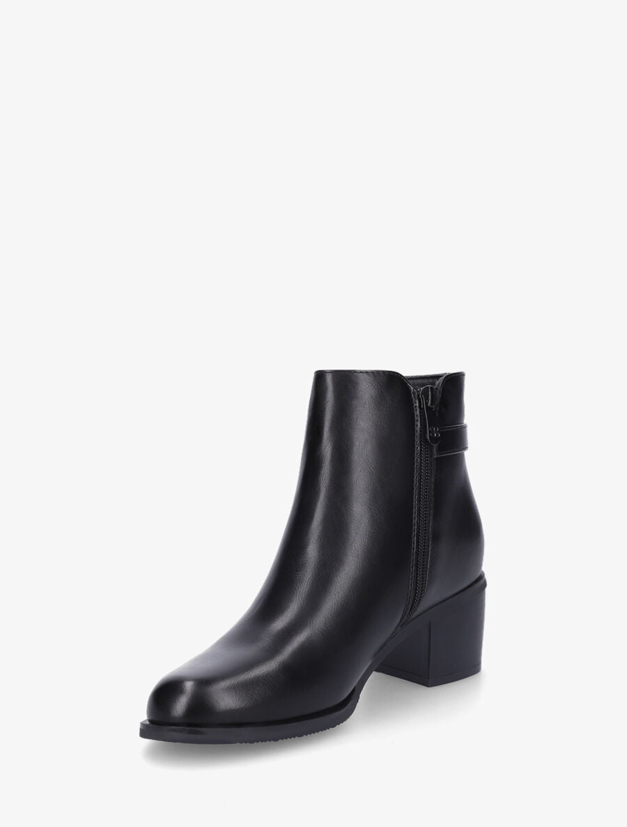 Bottines en simili à talon - Noir - 3