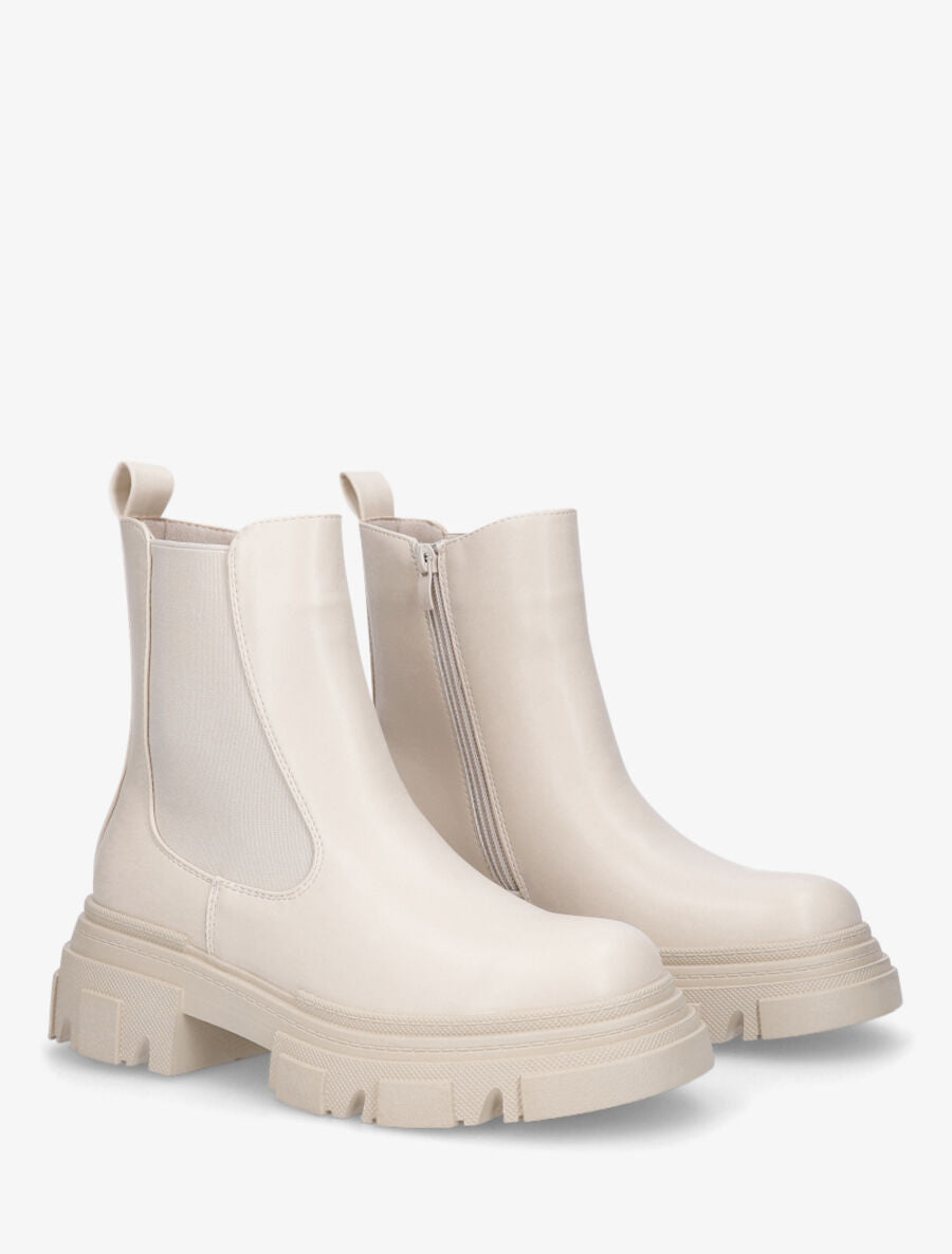 Bottines classiques élastiquées - Crème - 4