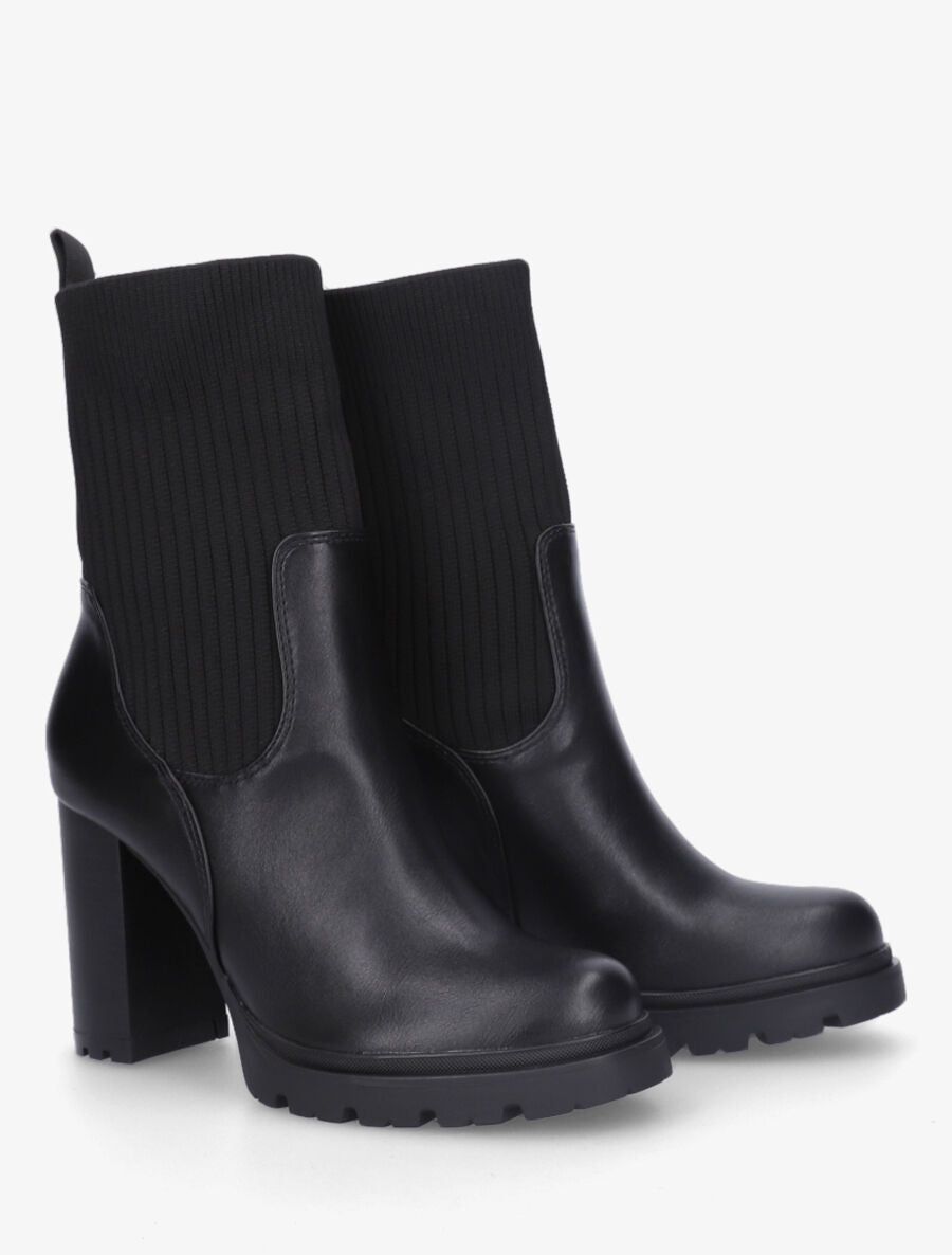 Bottines chaussettes à talon haut - Noir - 4