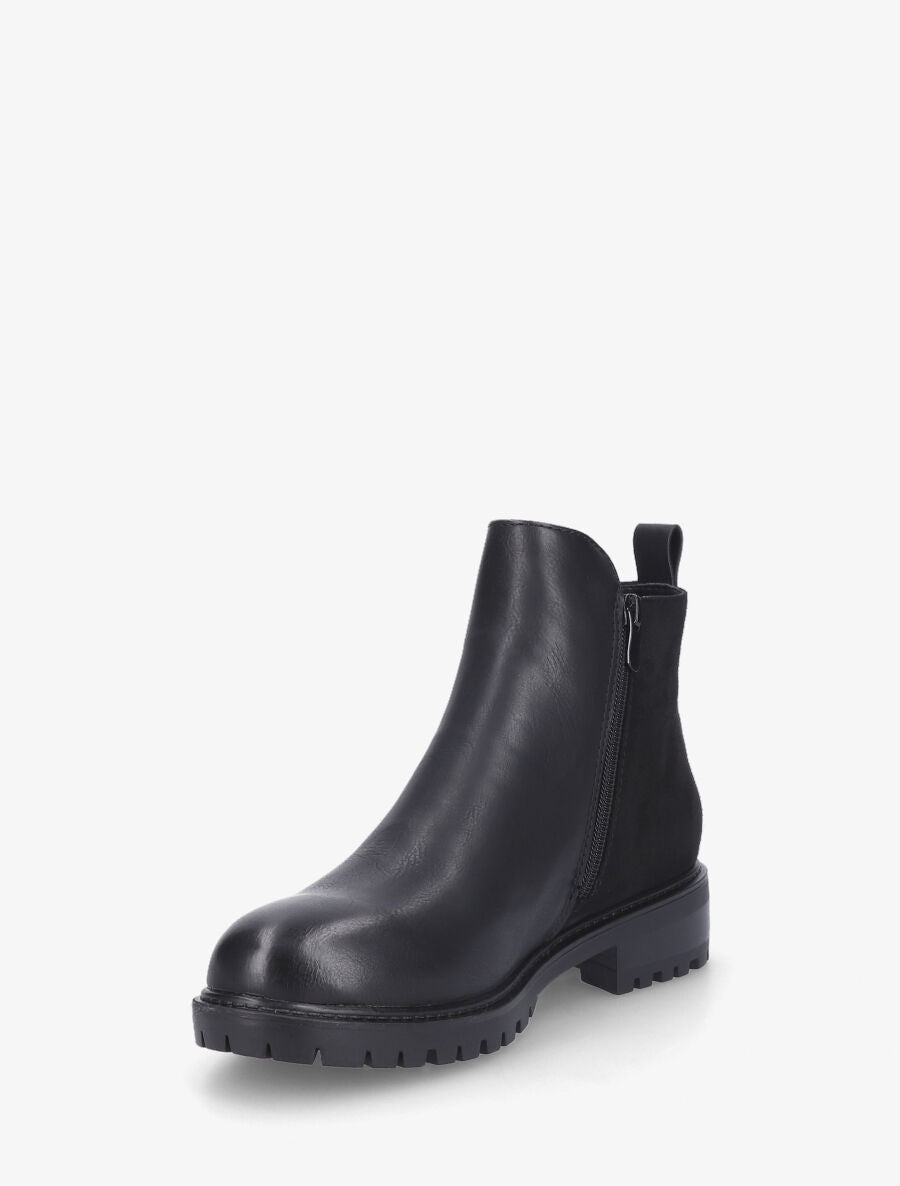 Bottines à contrefort suédine et sequins - Noir - 3