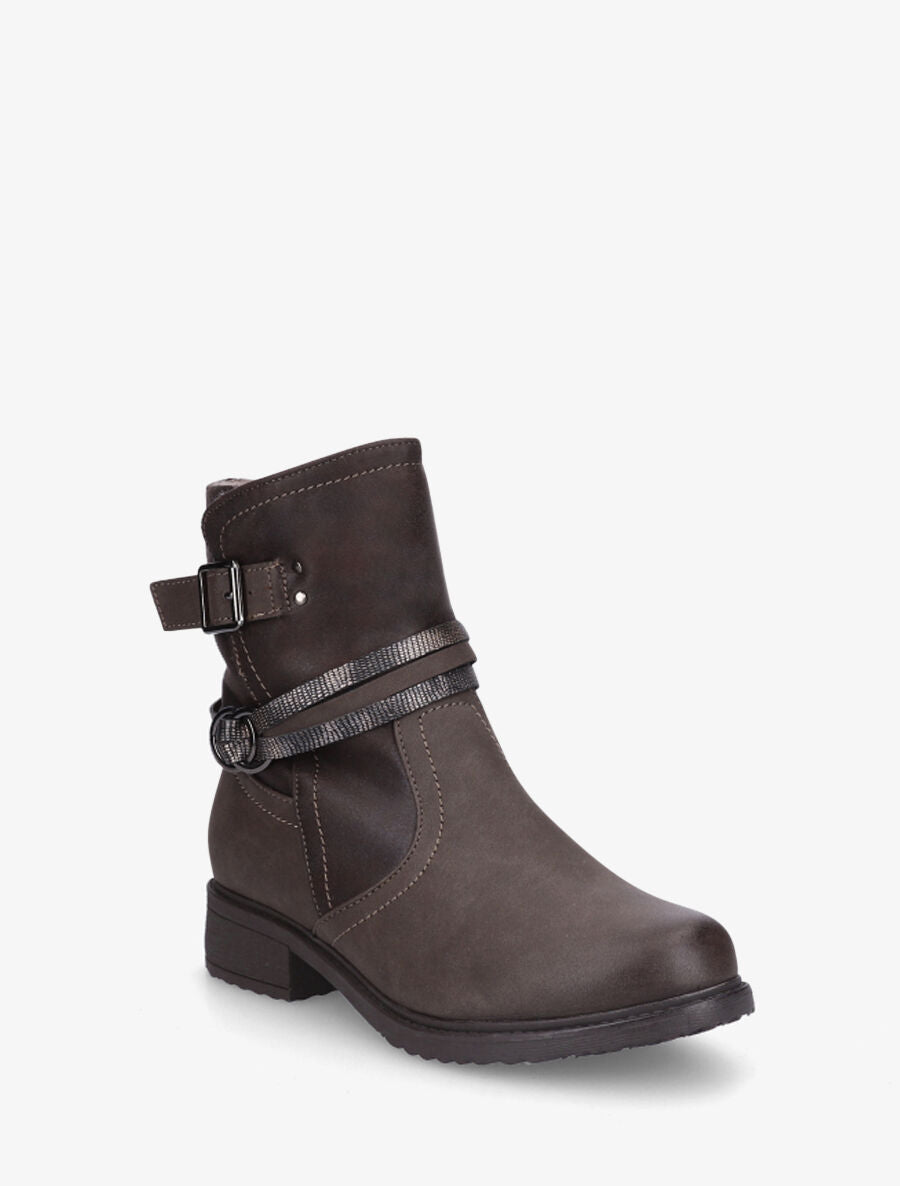 Bottines fourrées unies - Marron - 2